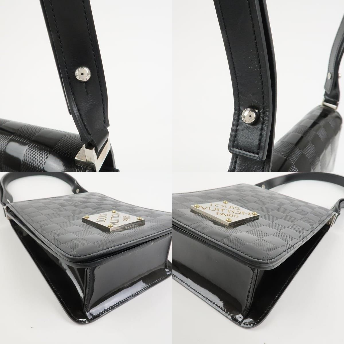 Louis Vuitton Louis Vuitton Damier Vernis Club Shoulder Bag Patent Black Size ONE SIZE - 4 Thumbnail