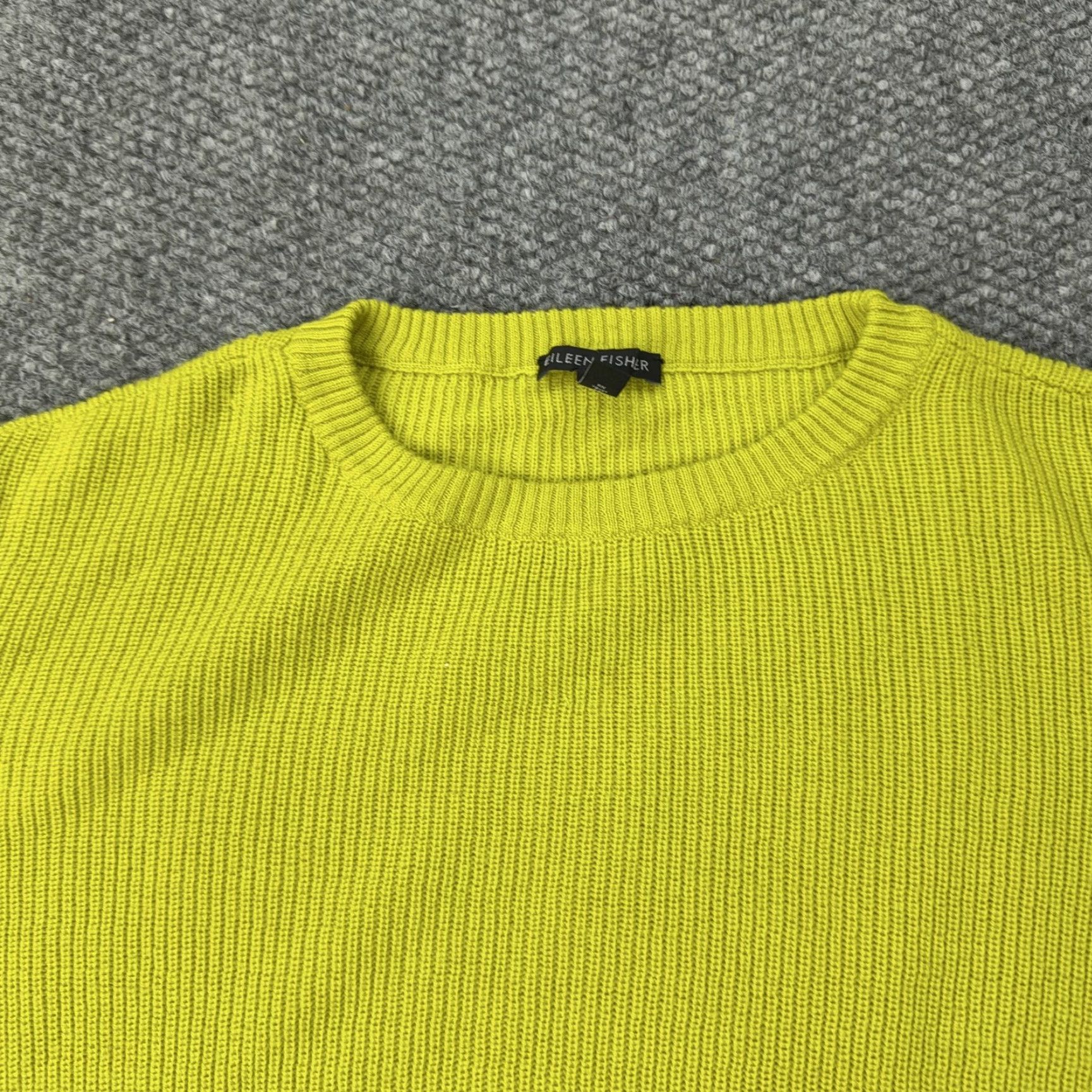 Eileen Fisher Eileen Fisher Sweater Womens Medium Yellow Merino Wool Crewneck Knit Raglan 3/4 Sleeve Pullover Knit's Solid Ribbed Vintage No Size M / US 6-8 / IT 42-44 - 2 Thumbnail
