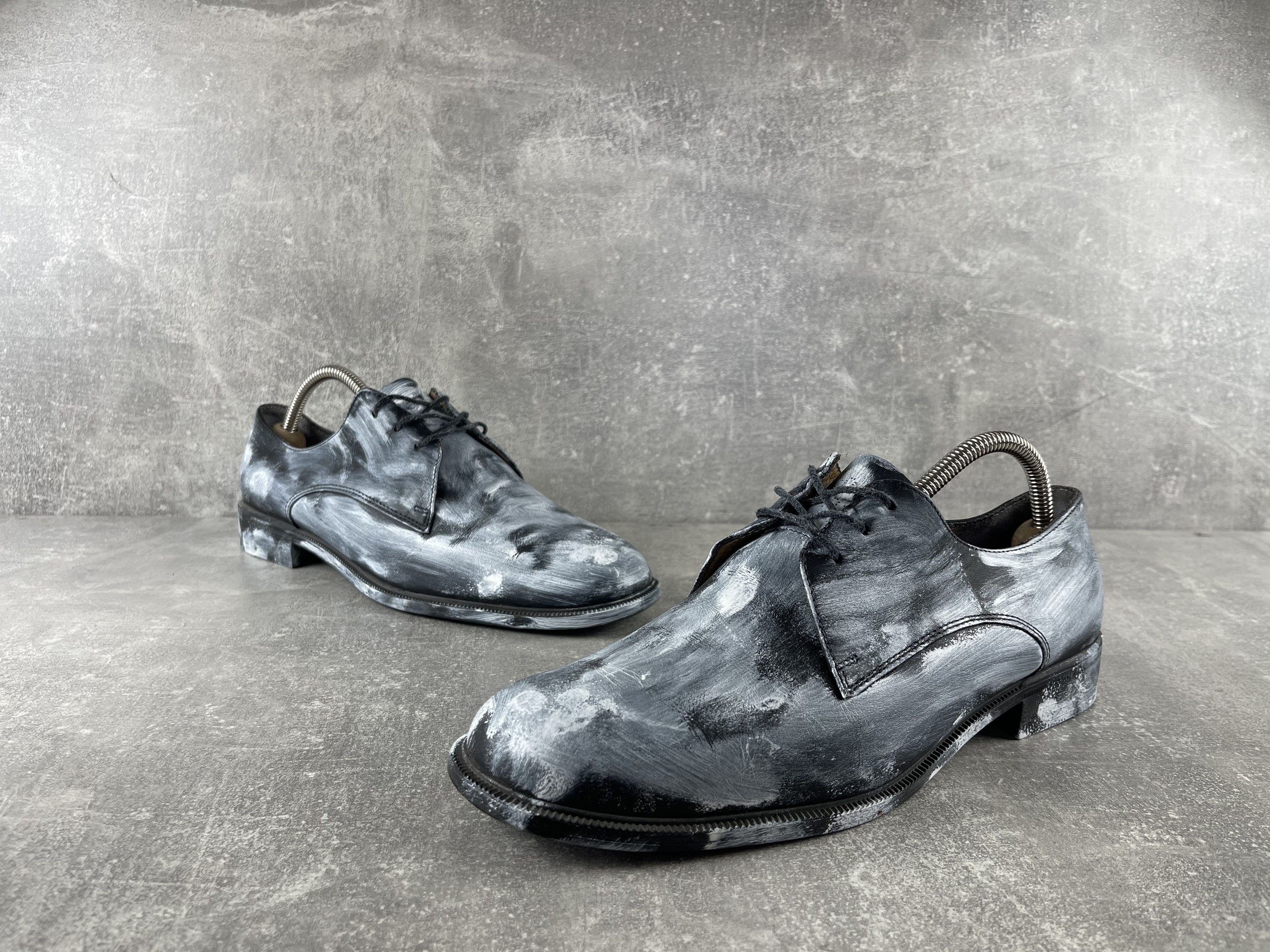 20471120 Avant garde y2k painted maison margiela style leather boots Size US 10 / EU 43 - 4 Thumbnail