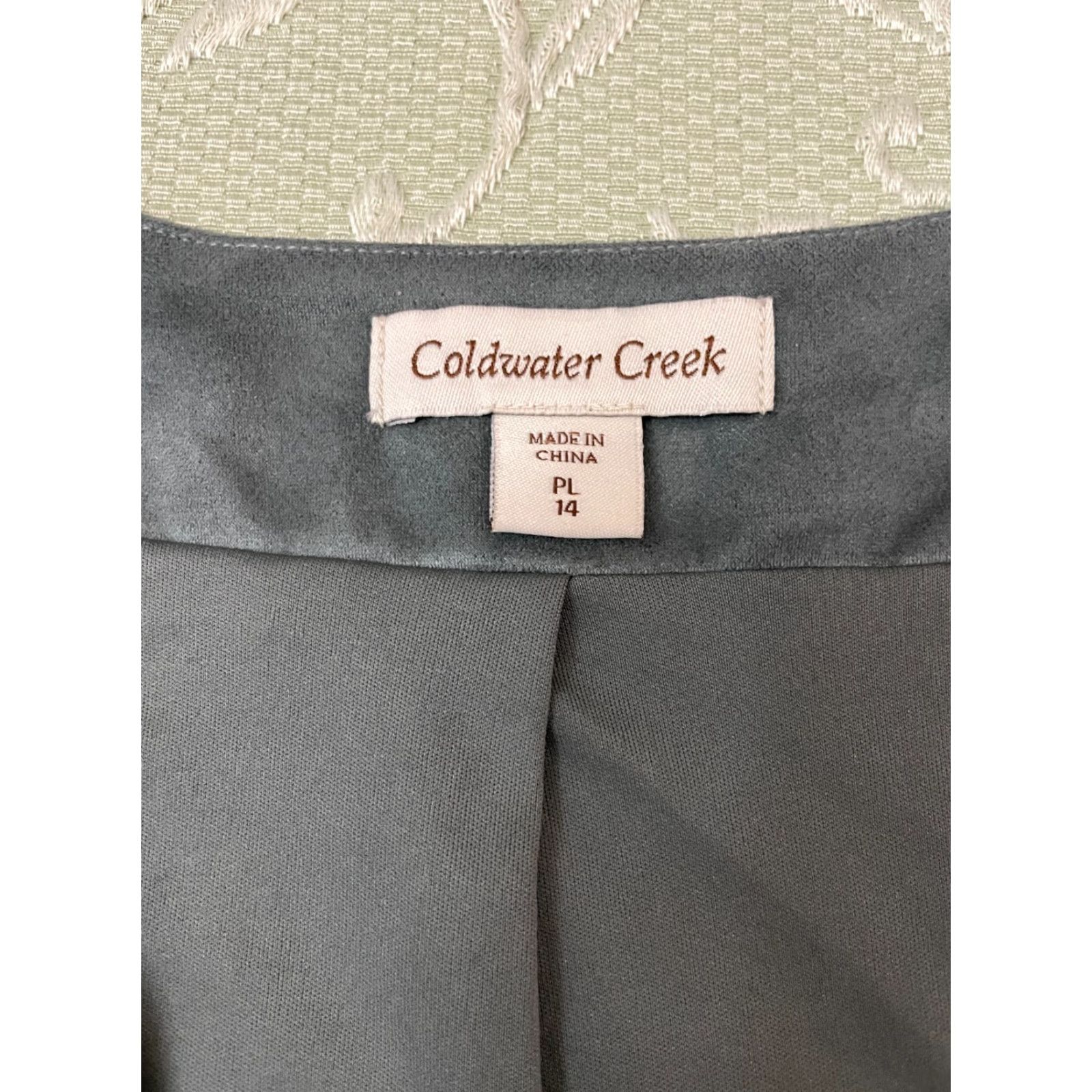 Coldwater Creek Coldwater Creek PL 14 L Western Moleskin Boho Art Folk Long Blazer Jacket XL Women Soft Gray Green Blue Size XL / US 12-14 / IT 48-50 - 3 Thumbnail