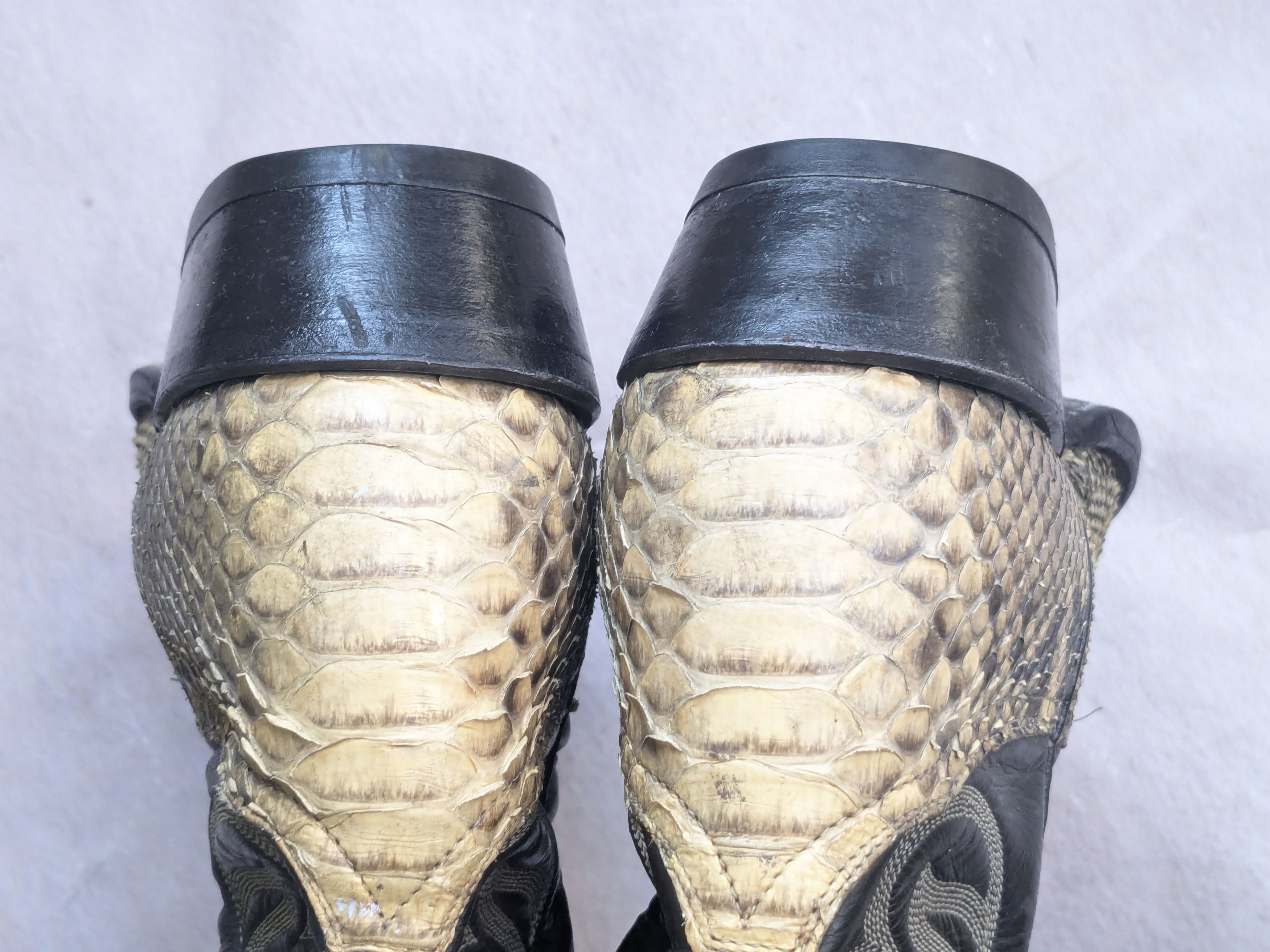 Tony Lama Tony Lama Cowboy Boots Snakeskin Python Tan Black Leather 9 Size US 9 / EU 42 - 10 Thumbnail