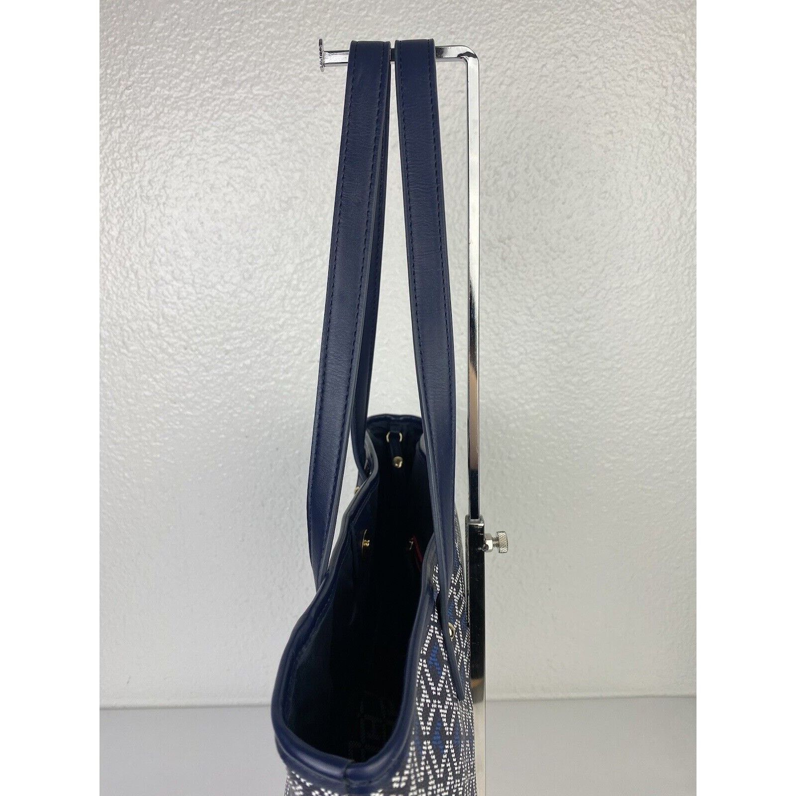 Tommy Hilfiger Tommy Hilfiger Blue Tote Logo Monogram Purse Shoulder Bag Size ONE SIZE - 12 Thumbnail