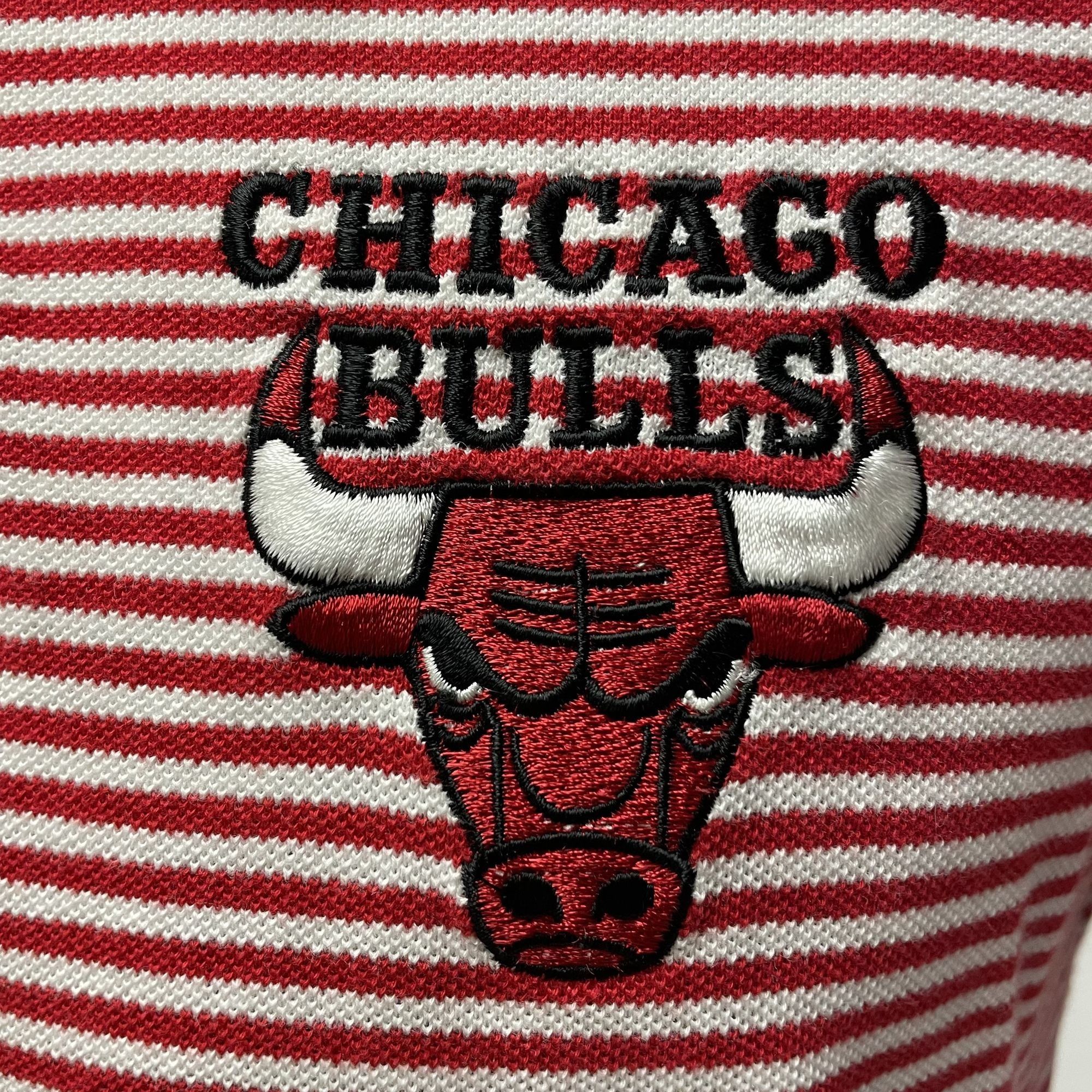 NBA Vtg NBA Stripe Polo CHICAGO BULLS Basketball LOGO Shirt Size US L / EU 52-54 / 3 - 7 Thumbnail
