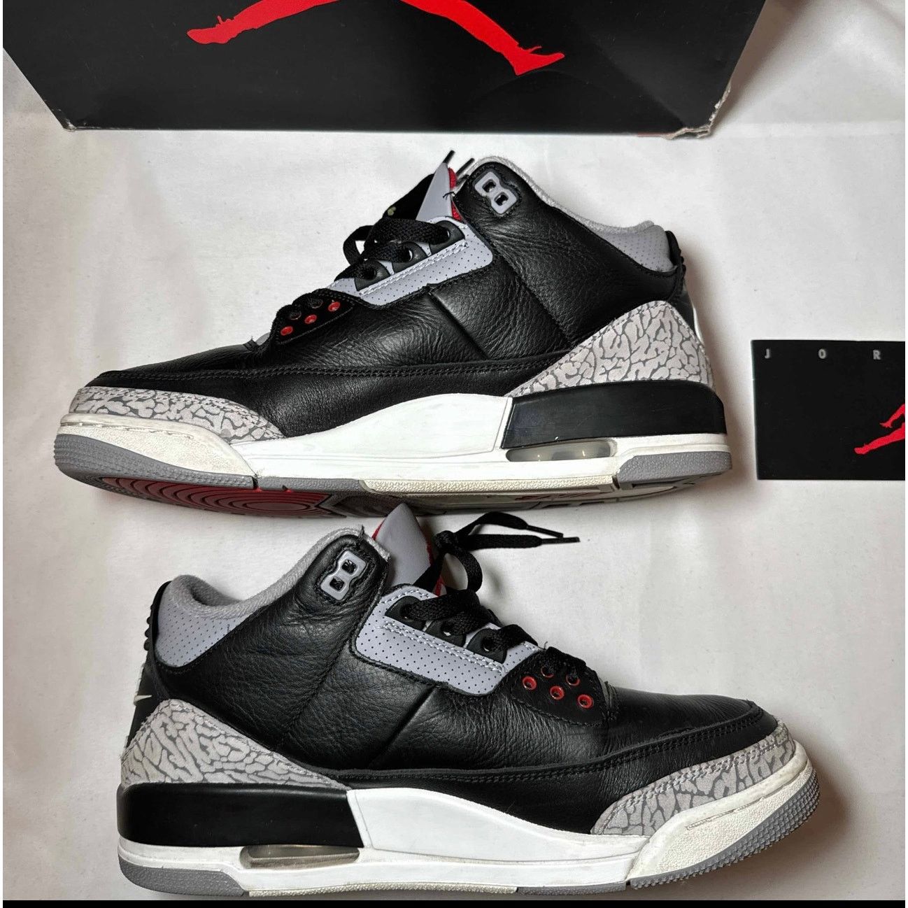 Jordan Brand × Nike Size 9.5 Air Jordan 3 Retro OG Black Cement 2024 Men's Shoes Size US 9.5 / EU 42-43 - 3 Thumbnail