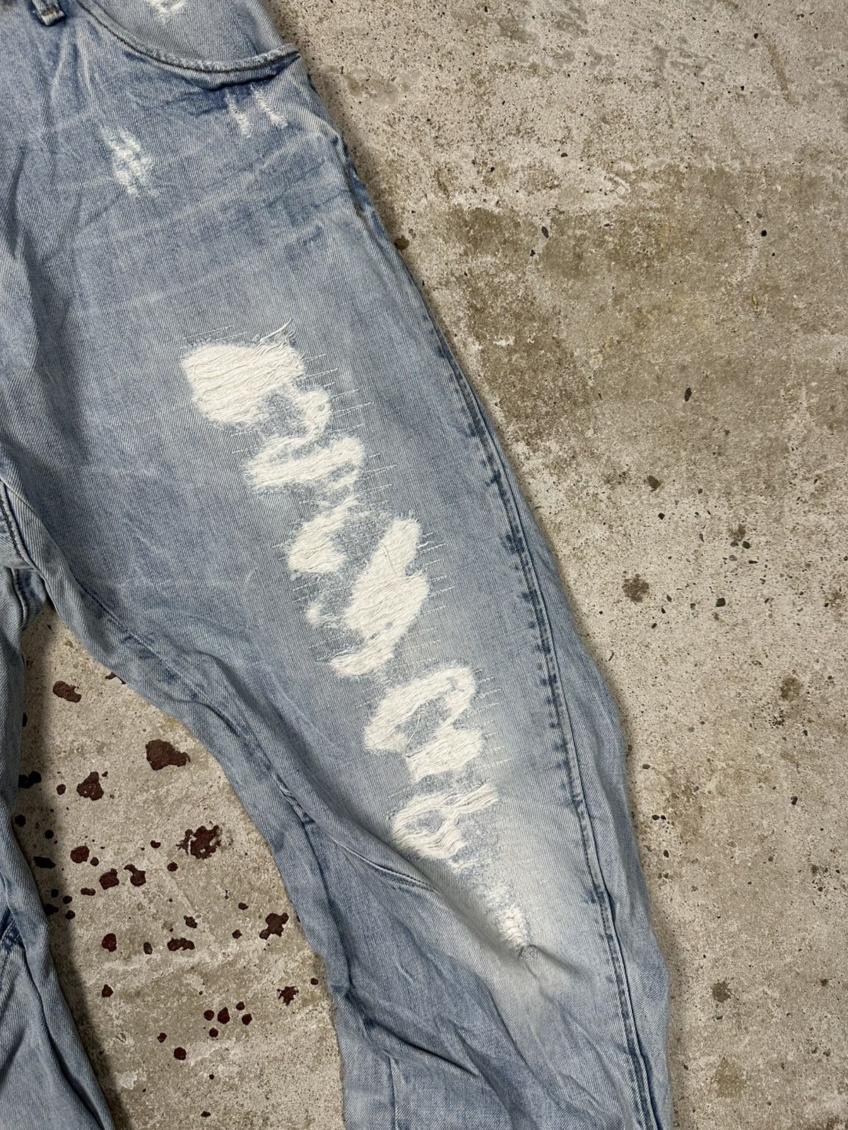 G-Star Vintage Y2K G Star Raw Distressed Blue Loose Tapered Size US 30 / EU 46 - 6 Thumbnail