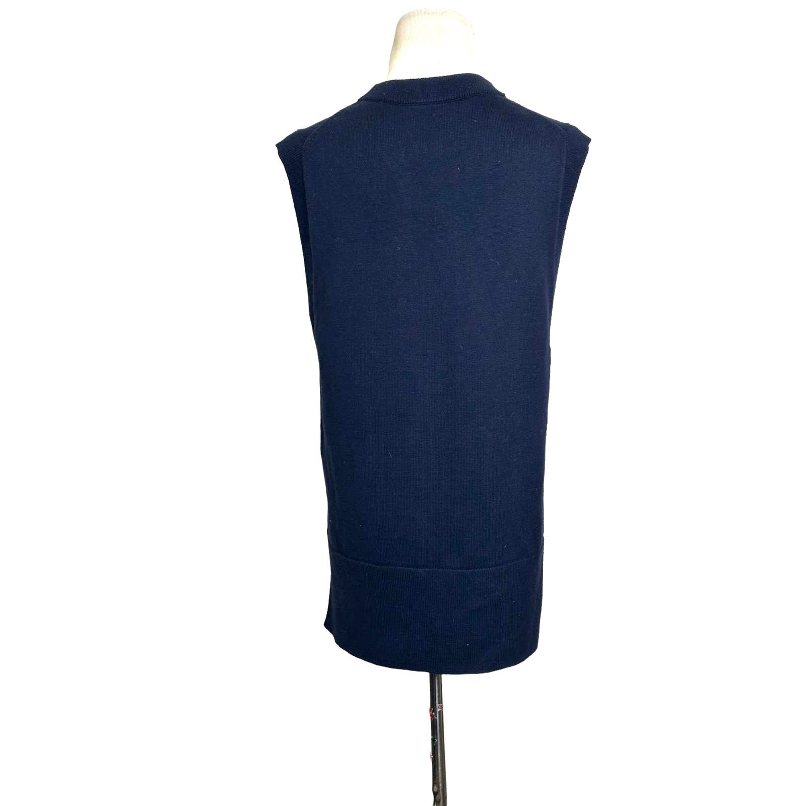 Cos COS navy blue crew neck sleeveless sweater size XS Size XS / US 0-2 / IT 36-38 - 2 Thumbnail