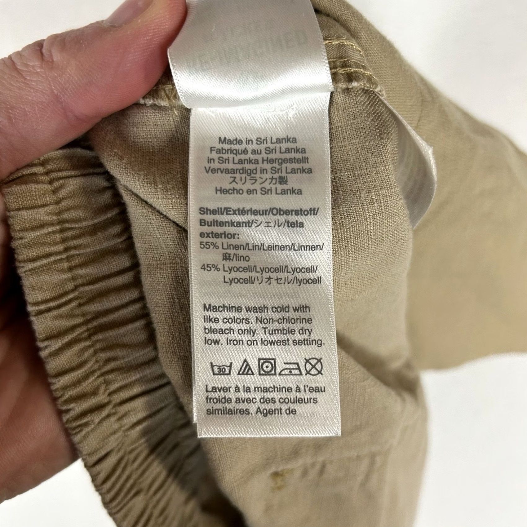 J.Crew J. Crew Linen Blend Casual Pants Womens Large Brown Tan Drawstring Yoga Gym Pants Size 36" / US 14 / IT 50 - 5 Thumbnail