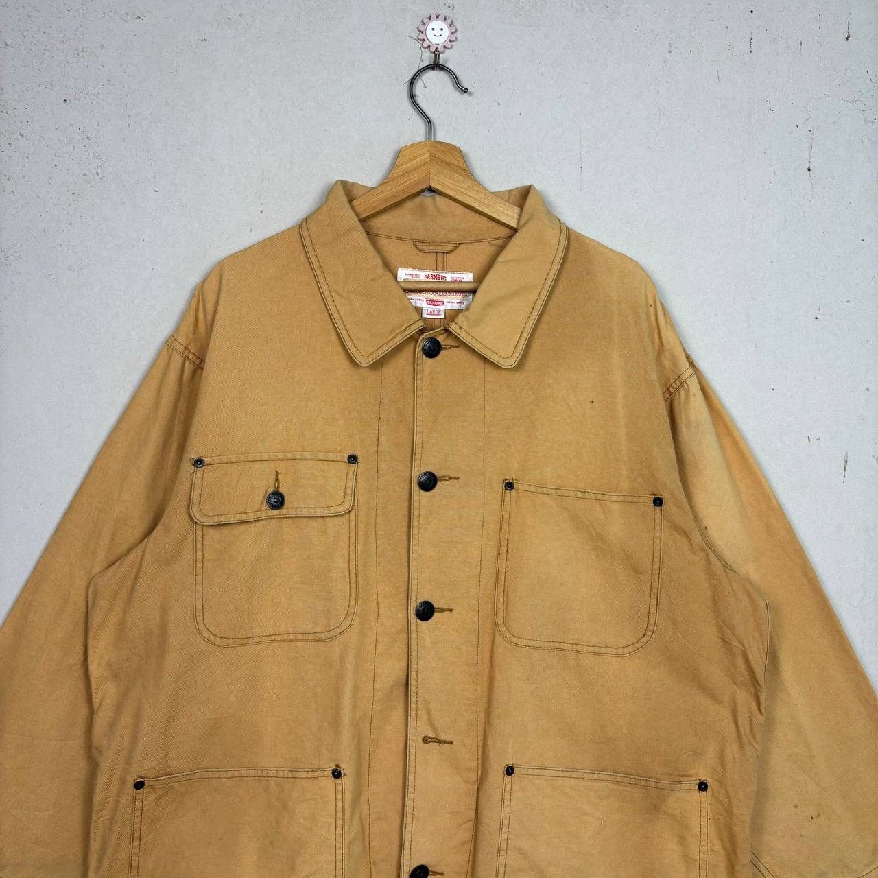 Japanese Brand Vintage P.R.S. Canvas Work Jacket L Tan Chore Coat Detroit Size US L / EU 52-54 / 3 - 3 Thumbnail