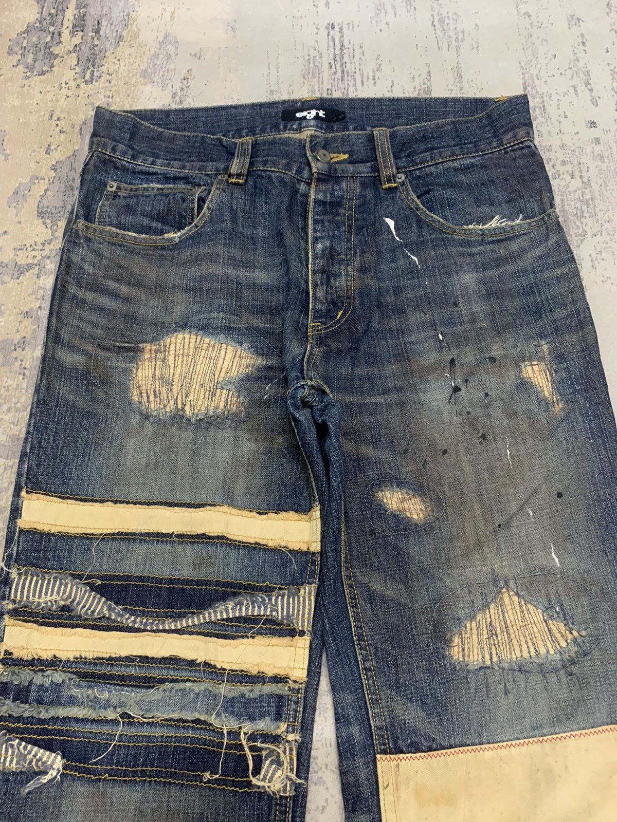 Hysteric Glamour Japanese Brand Eight Patchwork Kapital Style Denim Size US 33 - 5 Thumbnail
