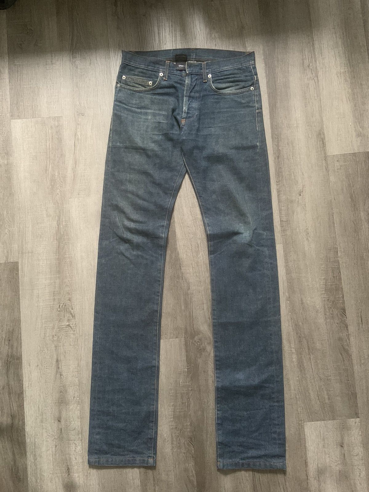 パンツ 00s Dior HOMME black coating indigo 00's Dior Skinny Jeans