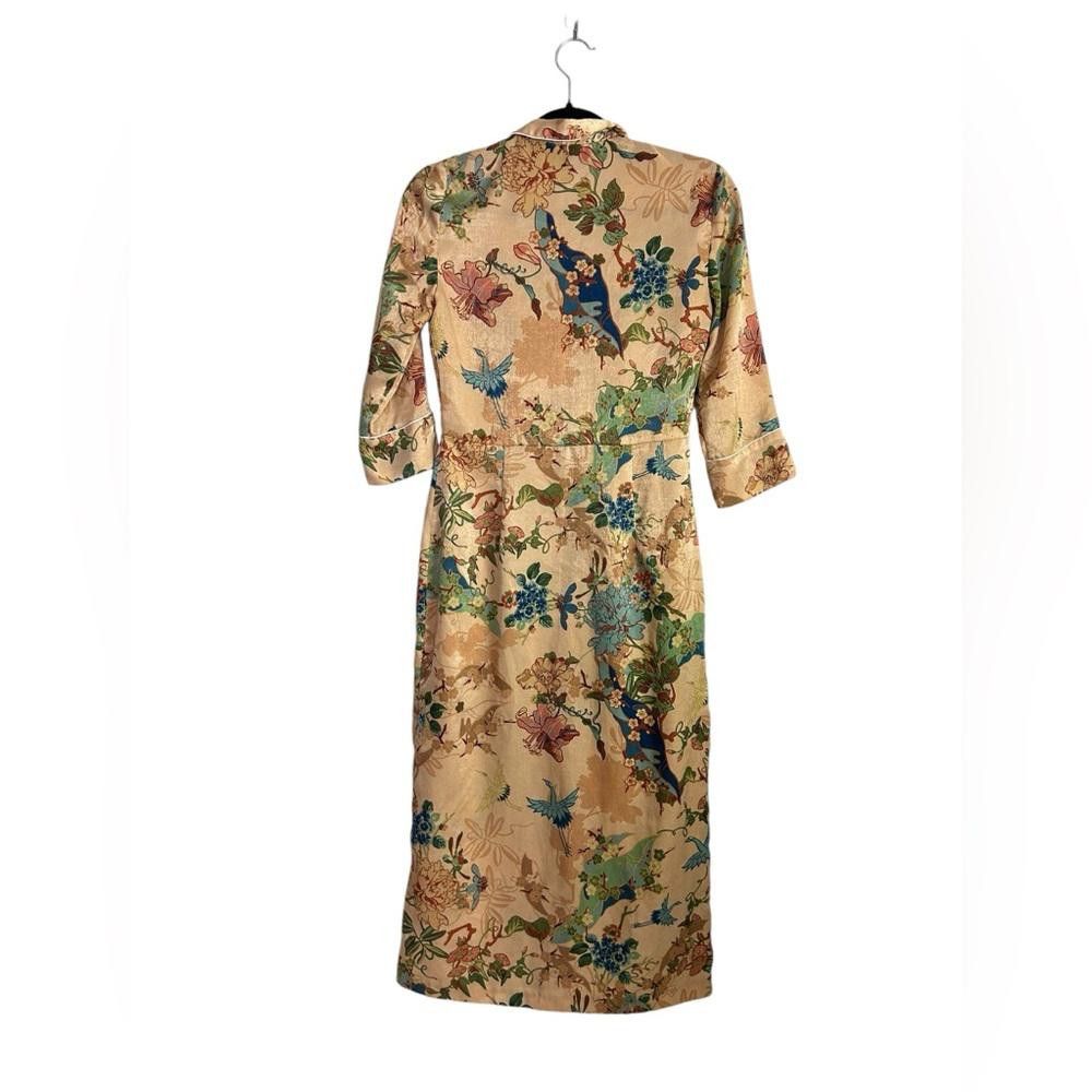 Zara Zara l Satin Floral Button Down Kimino Duster/Dress XS Size XS / US 0-2 / IT 36-38 - 4 Thumbnail
