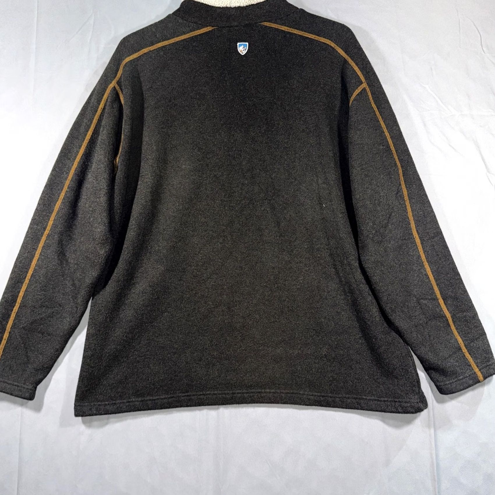 Vintage Kuhl Sweater Mens 2XL Gray Alfpaca Fleece Quarter Zip Mock Neck Pullover Size US XXL / EU 58 / 5 - 2 Thumbnail