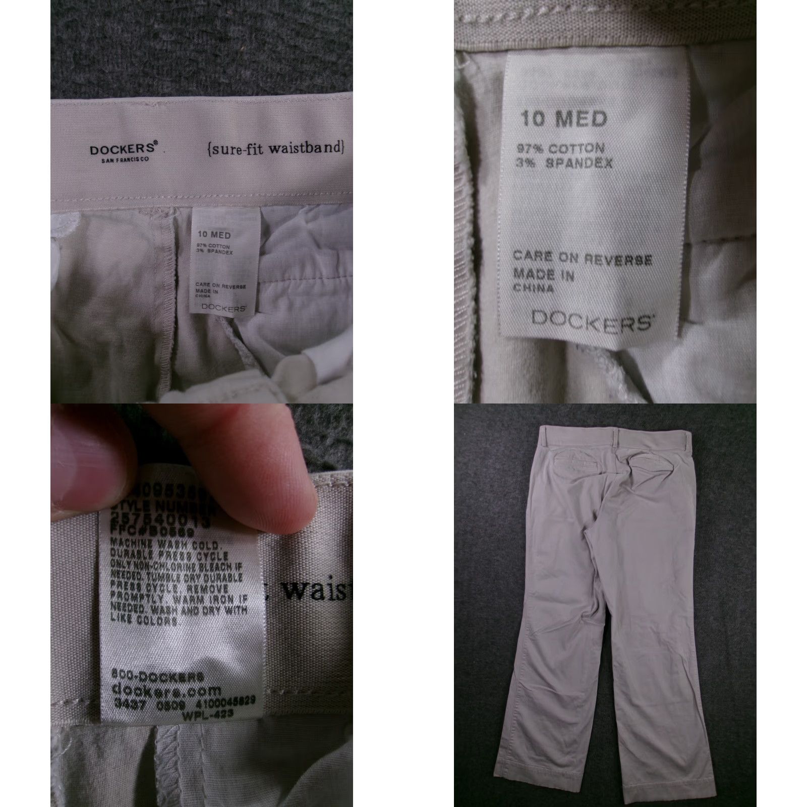 Dockers DOCKERS Women’s Pants Size 10 Beige Straight Leg Chino Workwear Regular Fit Size 32" / US 10 / IT 46 - 8 Thumbnail