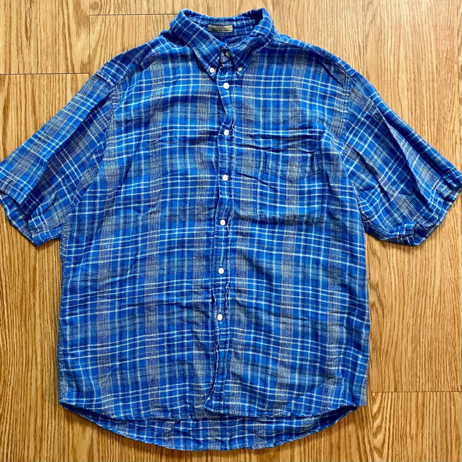 Vintage Arnold Palmer Vintage Blue Linen Shirt Mens XLarge Size US XL / EU 56 / 4 - 3 Thumbnail