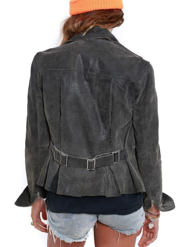 Designer AMAZING Vintage 80s Genuine Leather Rocker Jacket Size M / US 6-8 / IT 42-44 - 5 Thumbnail