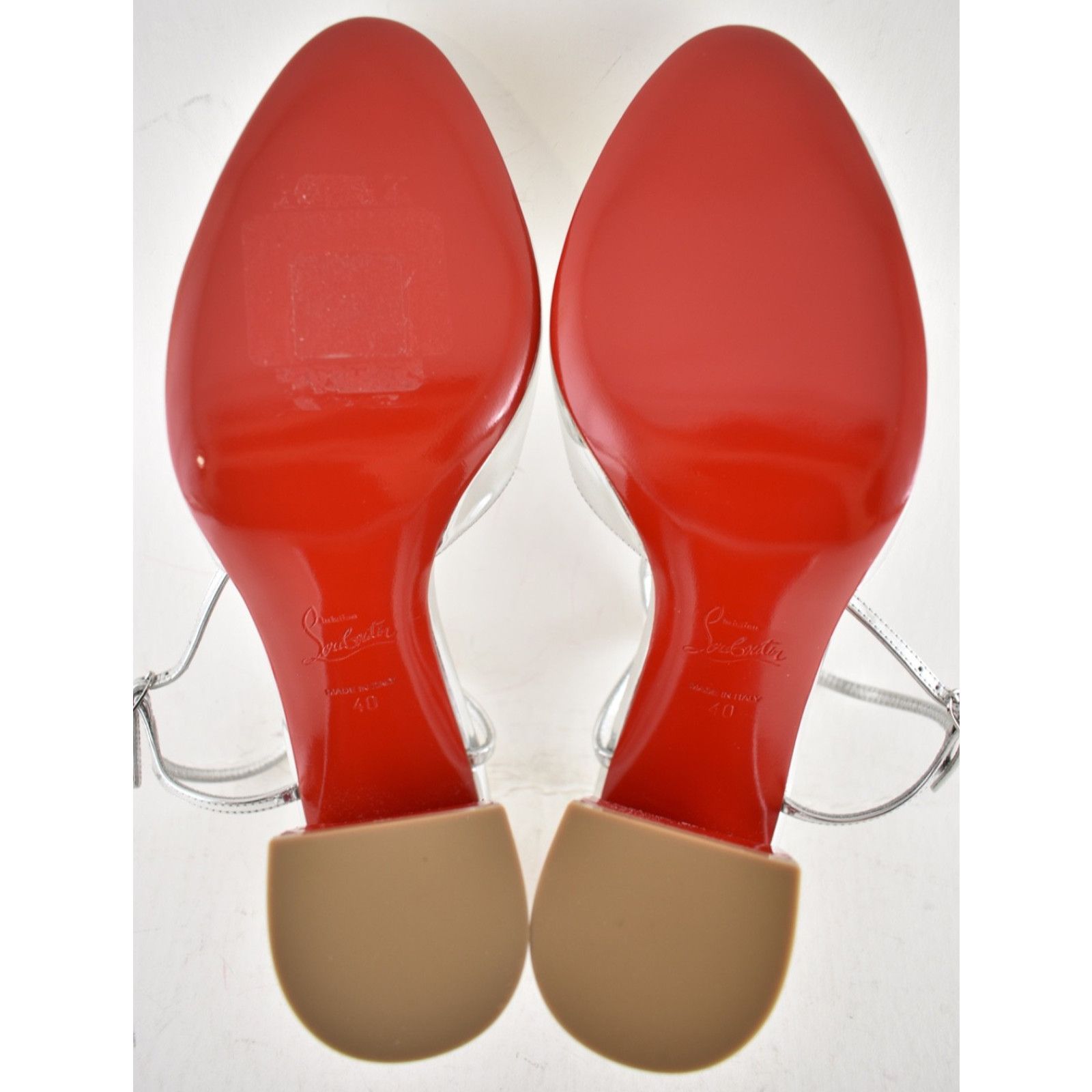 Christian Louboutin Christian Louboutin Jane Pump 85 Silver Leather Sandal 40 Size US 10 / IT 40 - 19 Thumbnail
