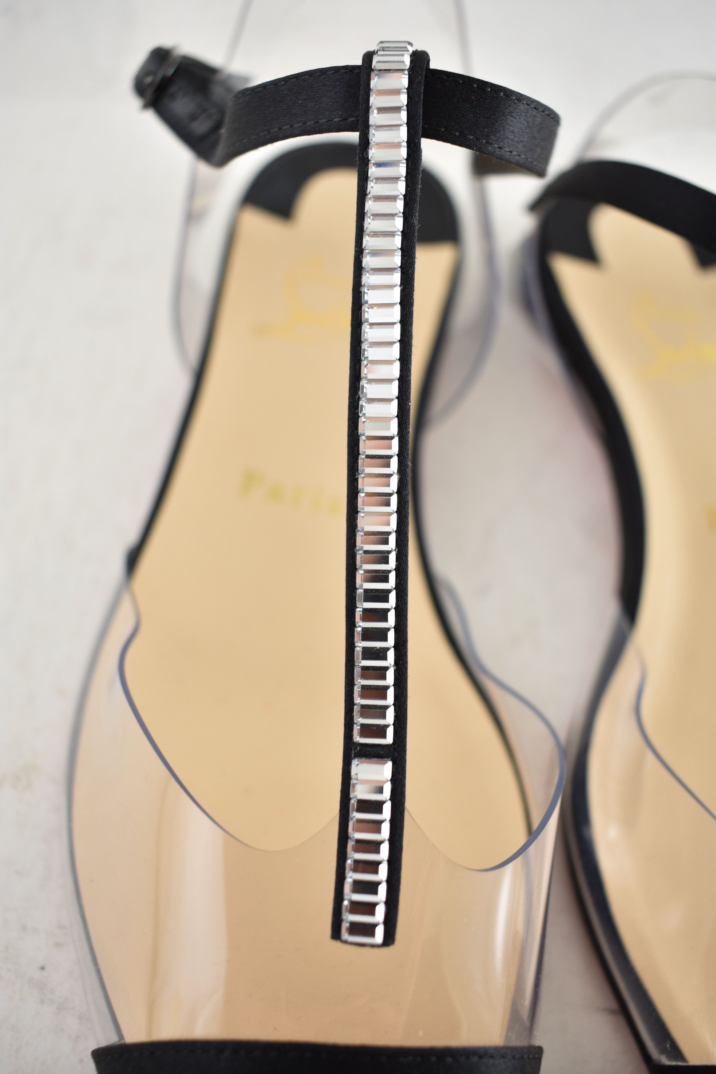 Christian Louboutin Nosy Strass PVC T Strap Pointed Ballerina Ballet Flat 38 Size US 8 / IT 38 - 7 Thumbnail