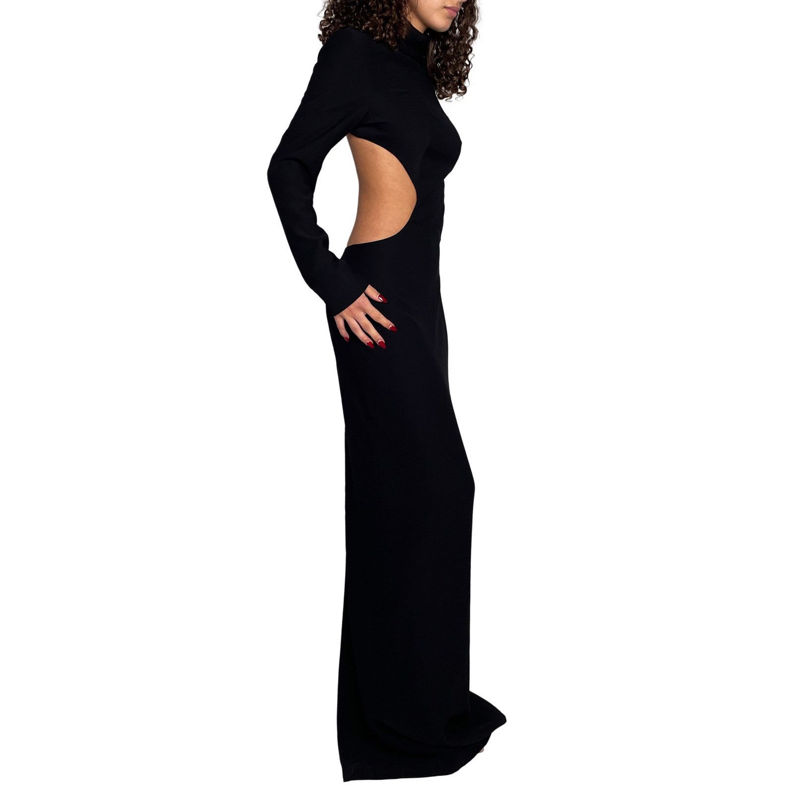 Monot Black Long Sleeve Maxi Dress Size S / US 4 / IT 40 - 2 Thumbnail