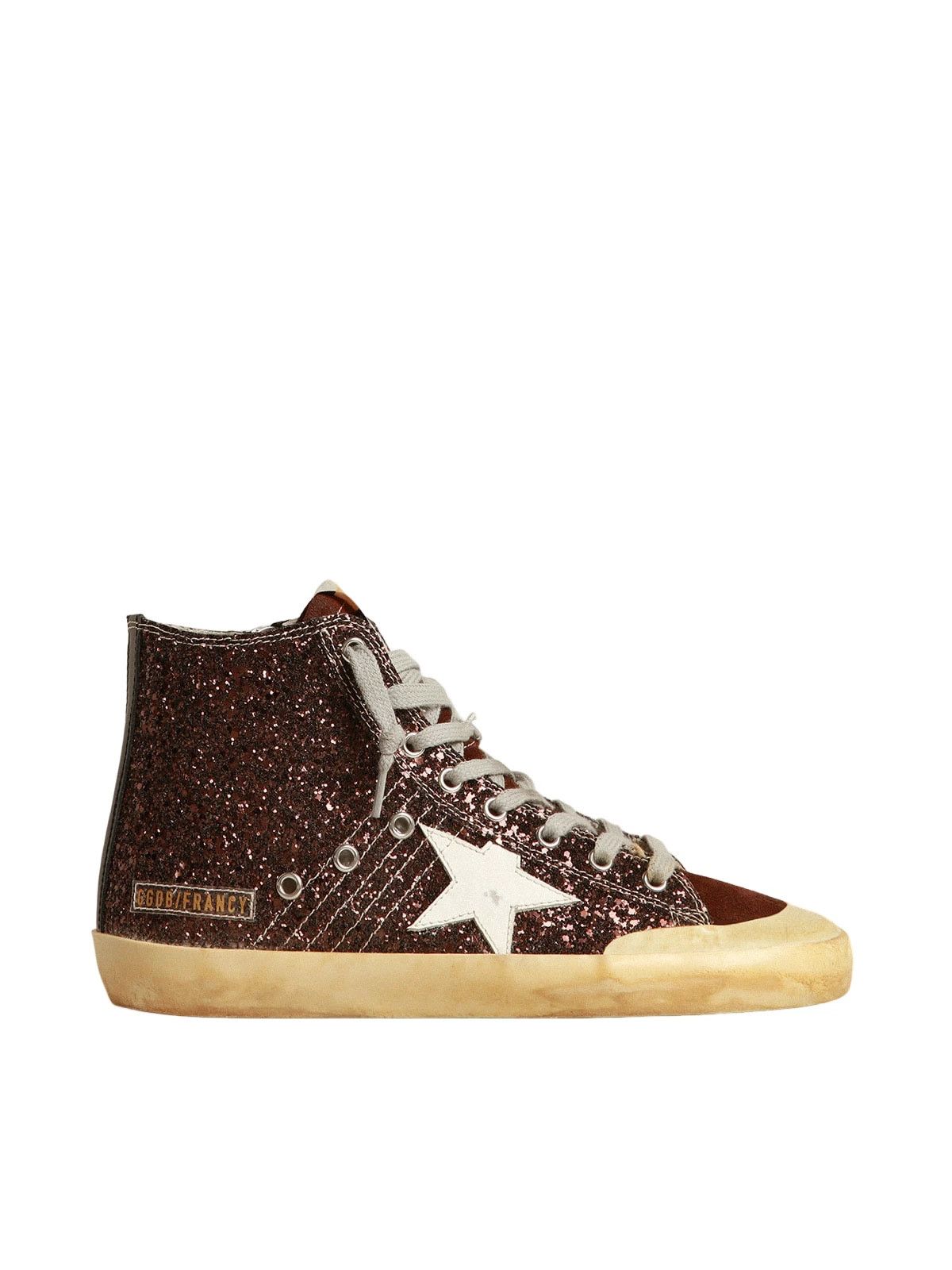 GOLDEN GOOSE Francy Penstar Wmn's Bwn/Wht Glitter New