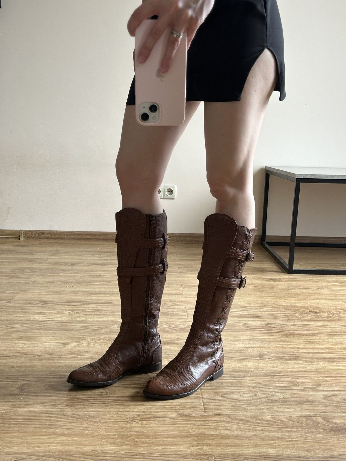 McQ Alexander McQueen Alexander Mcqueen Leather High Browm Boots Old money Size US 7.5 / IT 37.5 - 11 Thumbnail