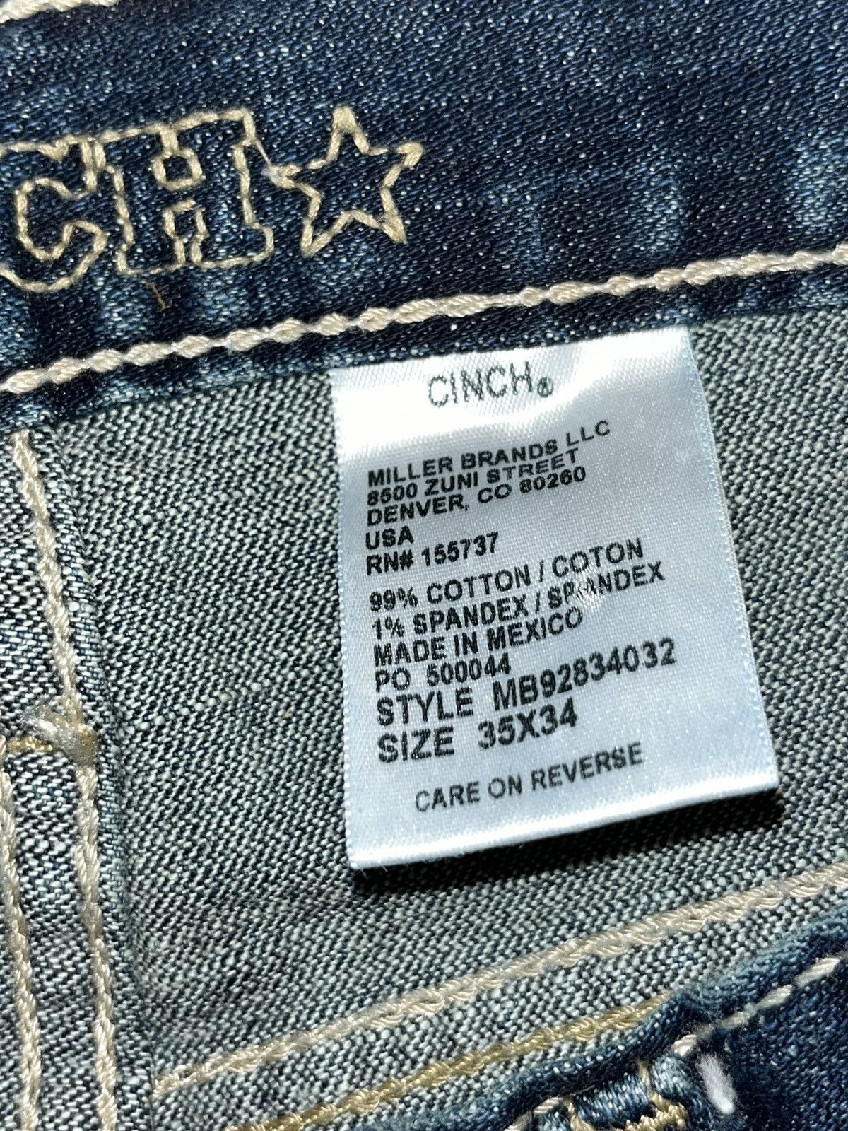 CINCH Cinch Mens Jeans 35x34 Size US 35 - 5 Thumbnail