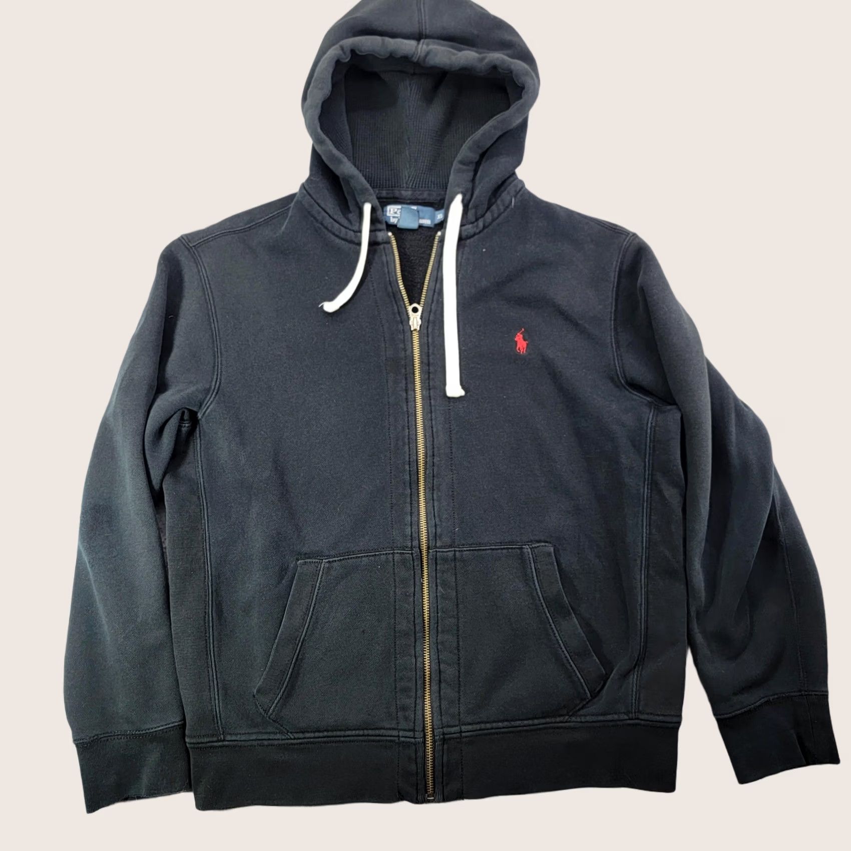 Polo Ralph Lauren Polo Ralph Lauren Hoodie Mens XL Gray Full Zip Fleece Red Pony Logo Drawstring Size US XL / EU 56 / 4 - 1 Thumbnail