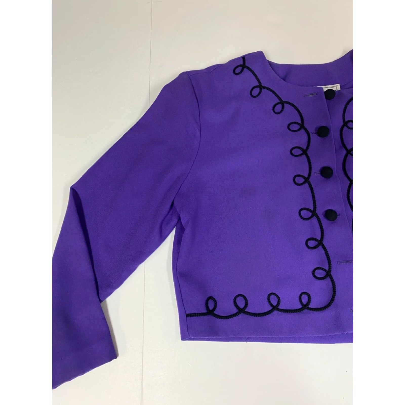 Vintage Norton McNaughton Womens Blazer 14 Purple Tuxedo Notch Lapel Single-Breasted Lightweight Mid-Length Modern Dress Jacket Size XL / US 12-14 / IT 48-50 - 3 Thumbnail
