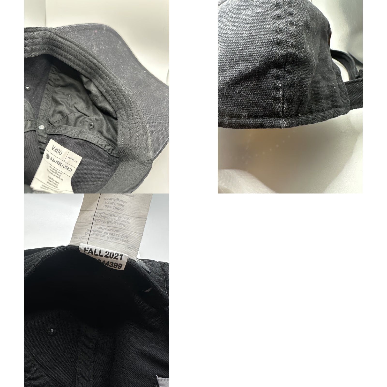 Carhartt Carhartt Hat Men's Black Canvas Odessa Cap XS Adult Black Baseball Cap Size ONE SIZE - 8 Thumbnail