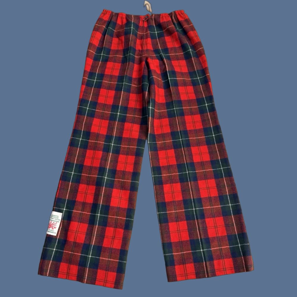 Pendleton VINTAGE Pendleton Wide Leg Flare Wool Plaid Pants Womens 18 Red 70s 32" Inseam NEW Size 40" / US 18 - 1 Thumbnail