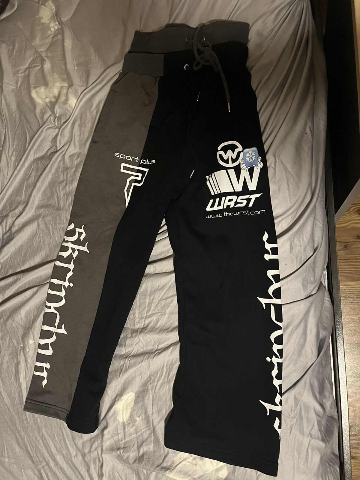 image of Designer "the Wrst" Sweatpants Black/grey, Men's (Size 30)