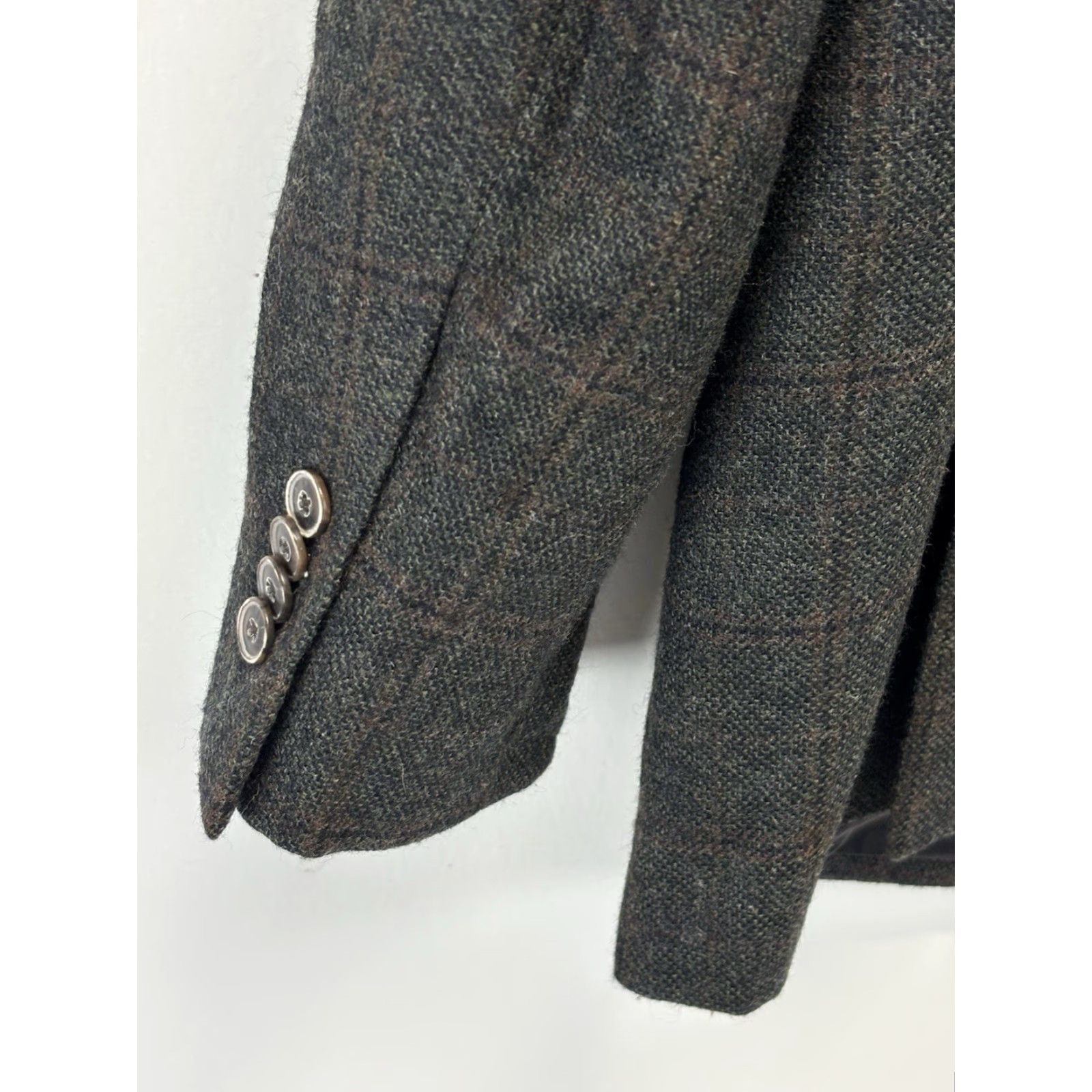 Jos. A. Bank Jos. A. Bank 1905 Brrr Comfort Glen Plaid Brown Mens 44R Wool Blazer Elbow Patch Jacket Size 44R - 4 Thumbnail