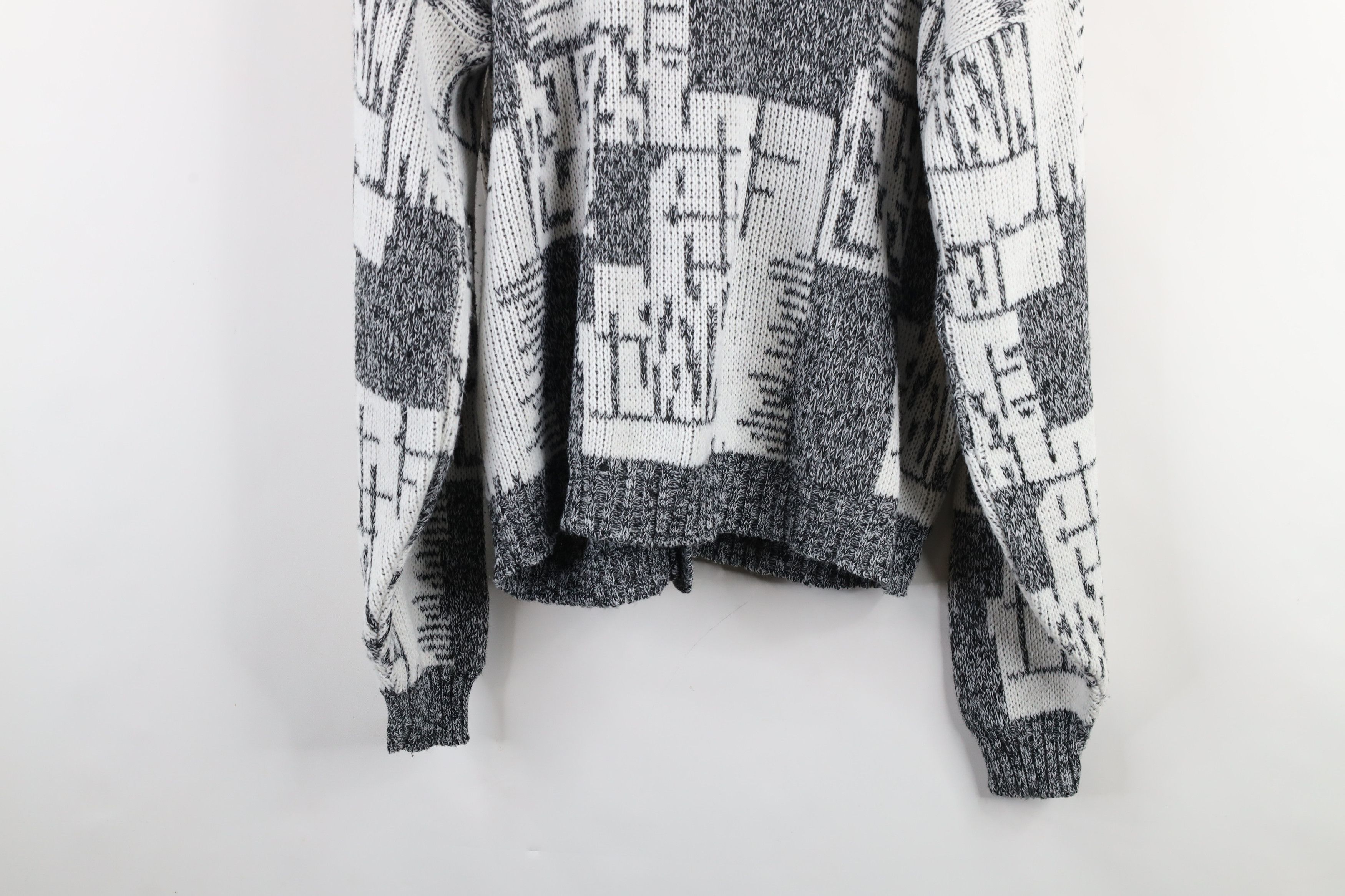 Vintage Vintage 90s Streetwear Geometric Knit Cardigan Sweater USA Size US XL / EU 56 / 4 - 11 Thumbnail
