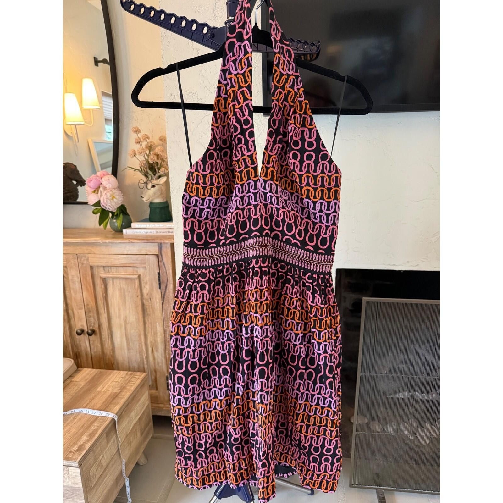 Trina Turk Trina Turk Pink Chain Link Halter Mini Dress 4 V-Neck Size S / US 4 / IT 40 - 4 Thumbnail