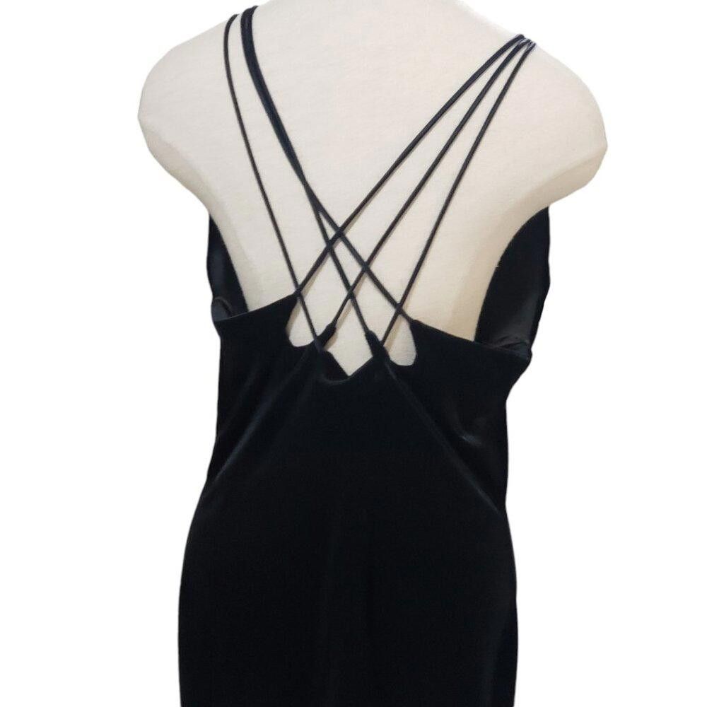 Designer CT1781 Onyx Nite Velour Gown with Crystal Collar 18 Size XXL / US 16-18 / IT 52-54 - 5 Thumbnail