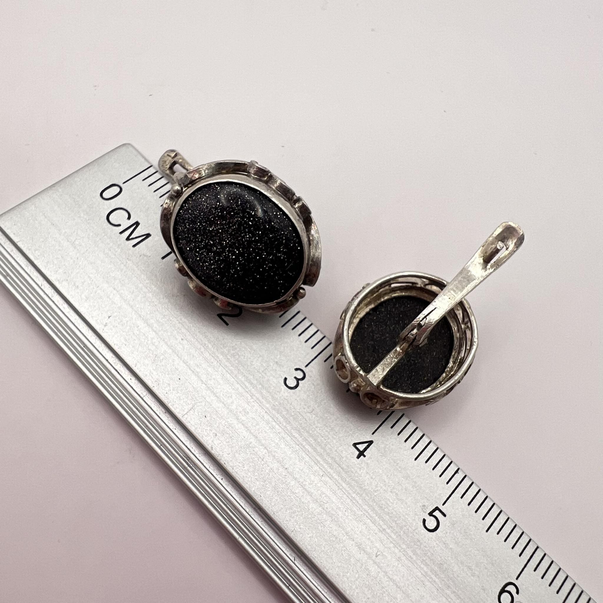 Sterling Silver × Vintage Vintage Earrings Sterling Silver 925 Aventurine Stone Marked Size ONE SIZE - 5 Thumbnail