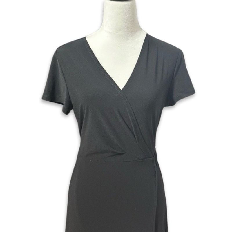Other Halogen Belted Wrap Dress Midi Short Sleeves Black S NWT Size S / US 4 / IT 40 - 2 Thumbnail