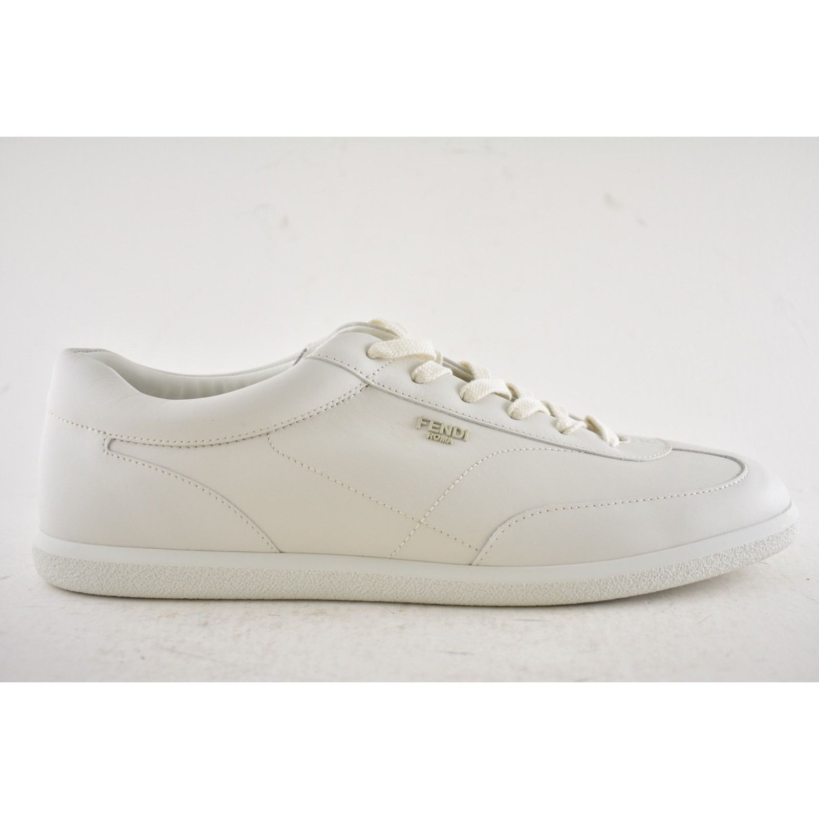 Fendi Fendi Light Bianco White Leather Low Top Sneakers US 13 Size US 13 / EU 46 - 2 Thumbnail