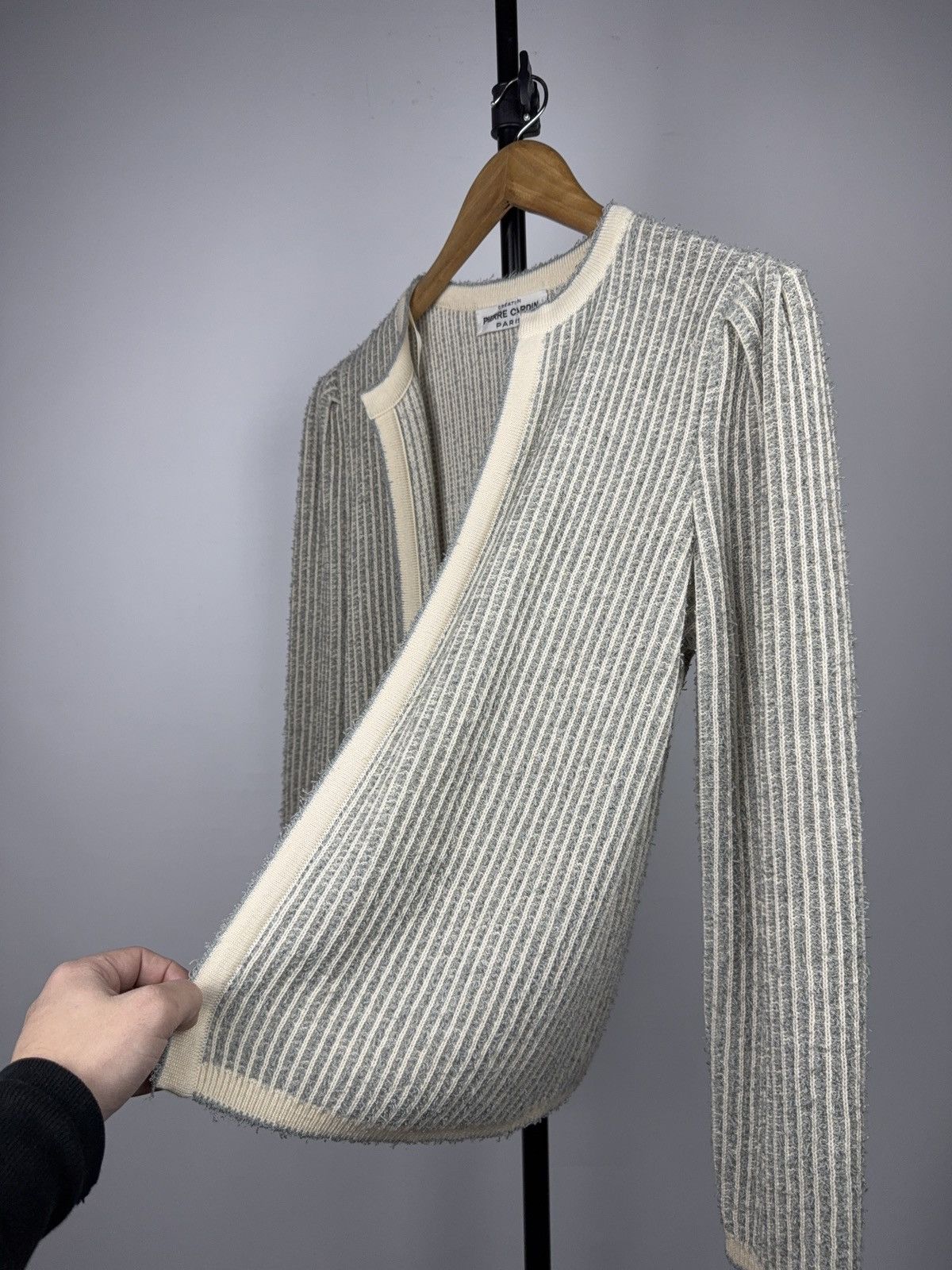 Pierre Cardin Retro 80s Pierre Cardin Paris West Germany Ribbed Cardigan Size S / US 4 / IT 40 - 6 Thumbnail