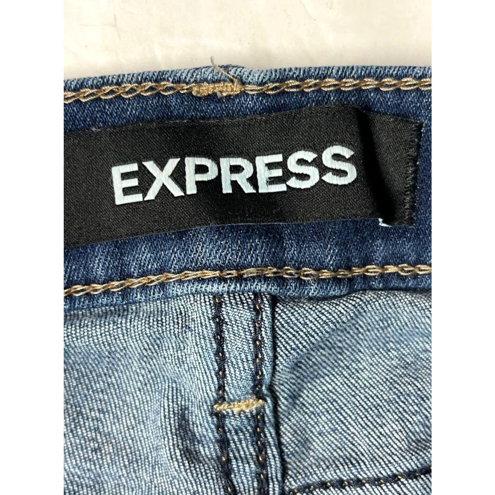 Express Express Jeans Legging Denim Women's 2R Blue Cotton Mid-Rise 5-Pocket Pockets Zip Modern Regular Adult Womens Size 26" / US 2 / IT 38 - 7 Thumbnail