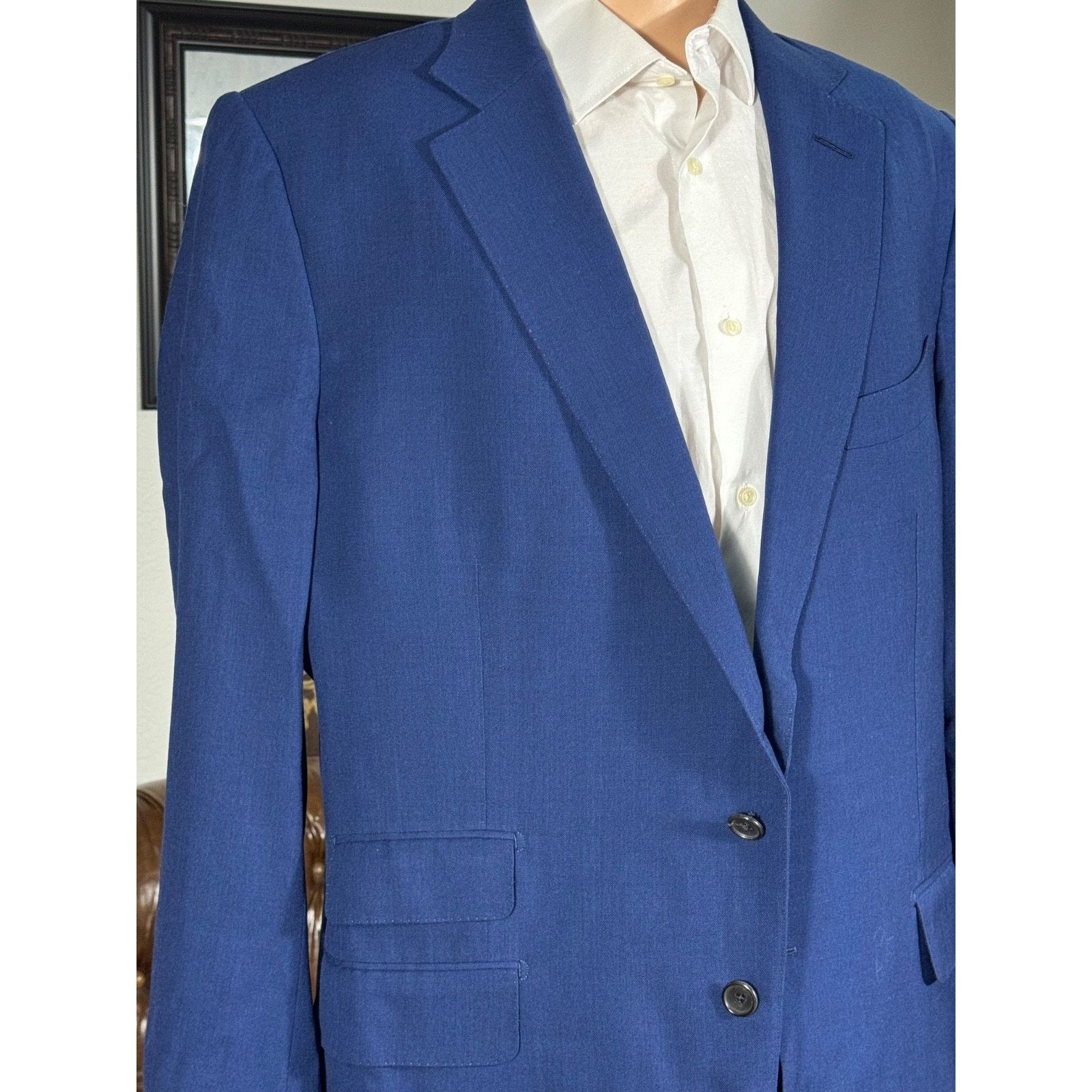 Tom Ford Tom Ford Blue Wool Notch lapel Suit Jacket Blazer 48R US 50 Size 48R - 2 Thumbnail
