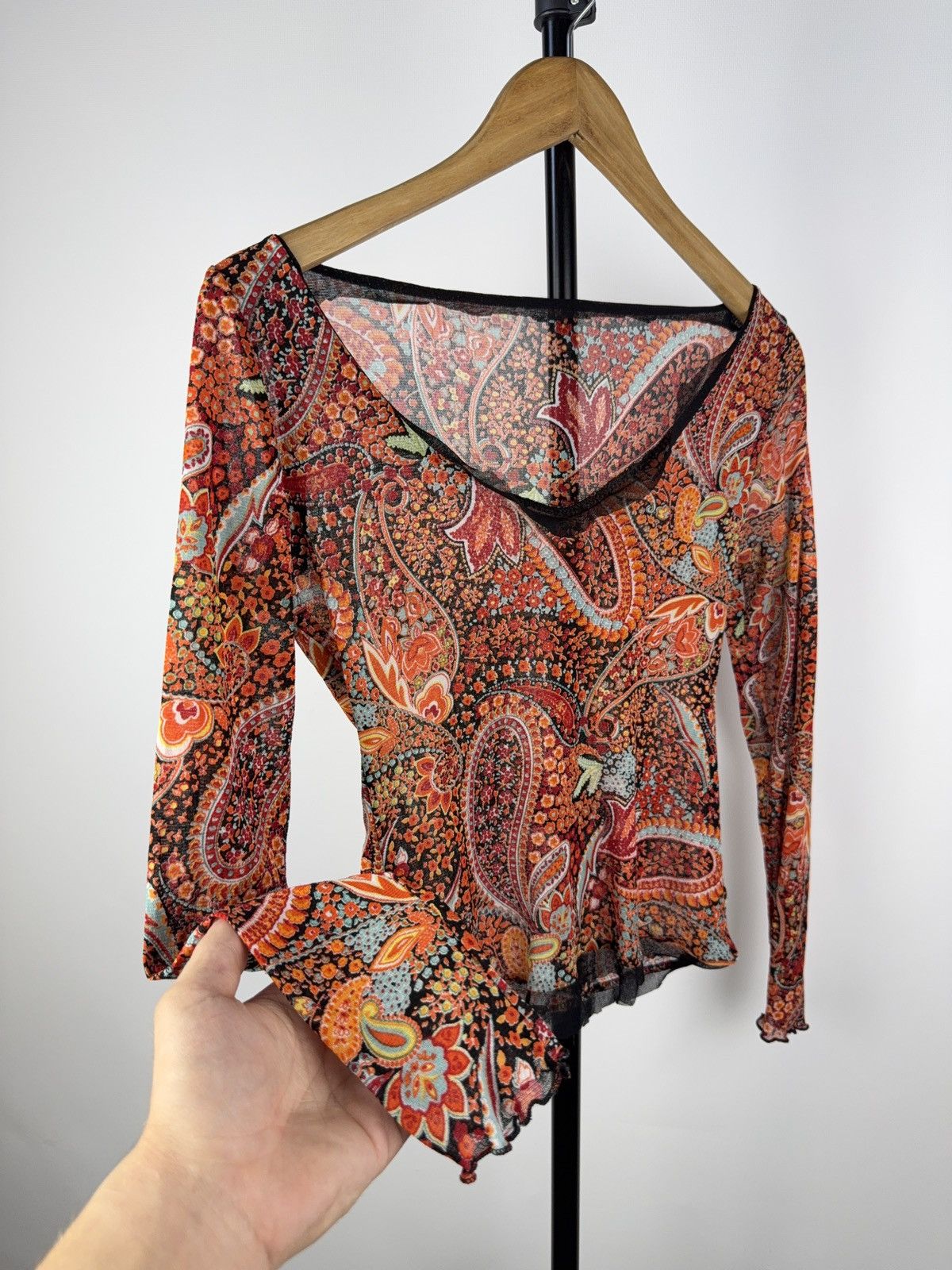 Vintage Sexy Darkness Avant Garde Punk Emo Mesh Top Blouse Opium Y2k Size M / US 6-8 / IT 42-44 - 3 Thumbnail