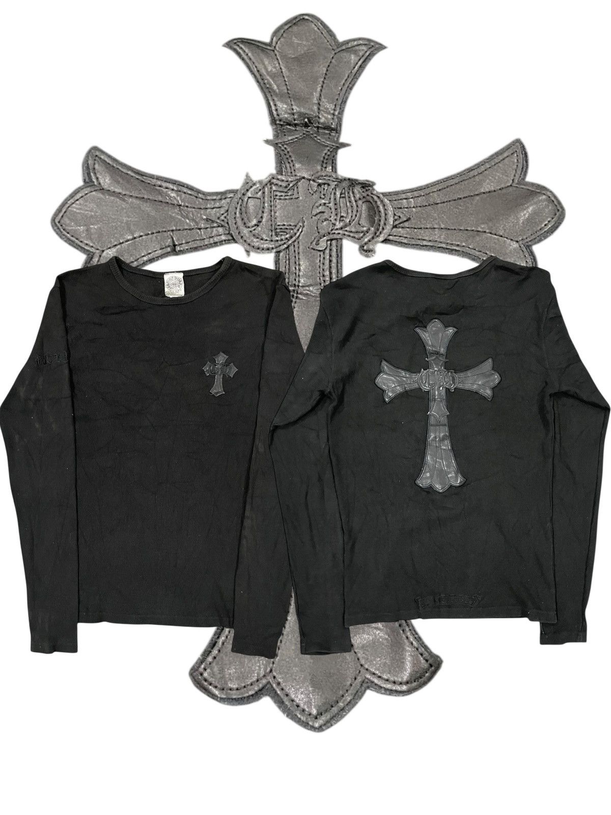 Japanese Brand VTG Japanese CH Cross Bootleg Distressed Thermal Tee Size US M / EU 48-50 / 2 - 3 Thumbnail