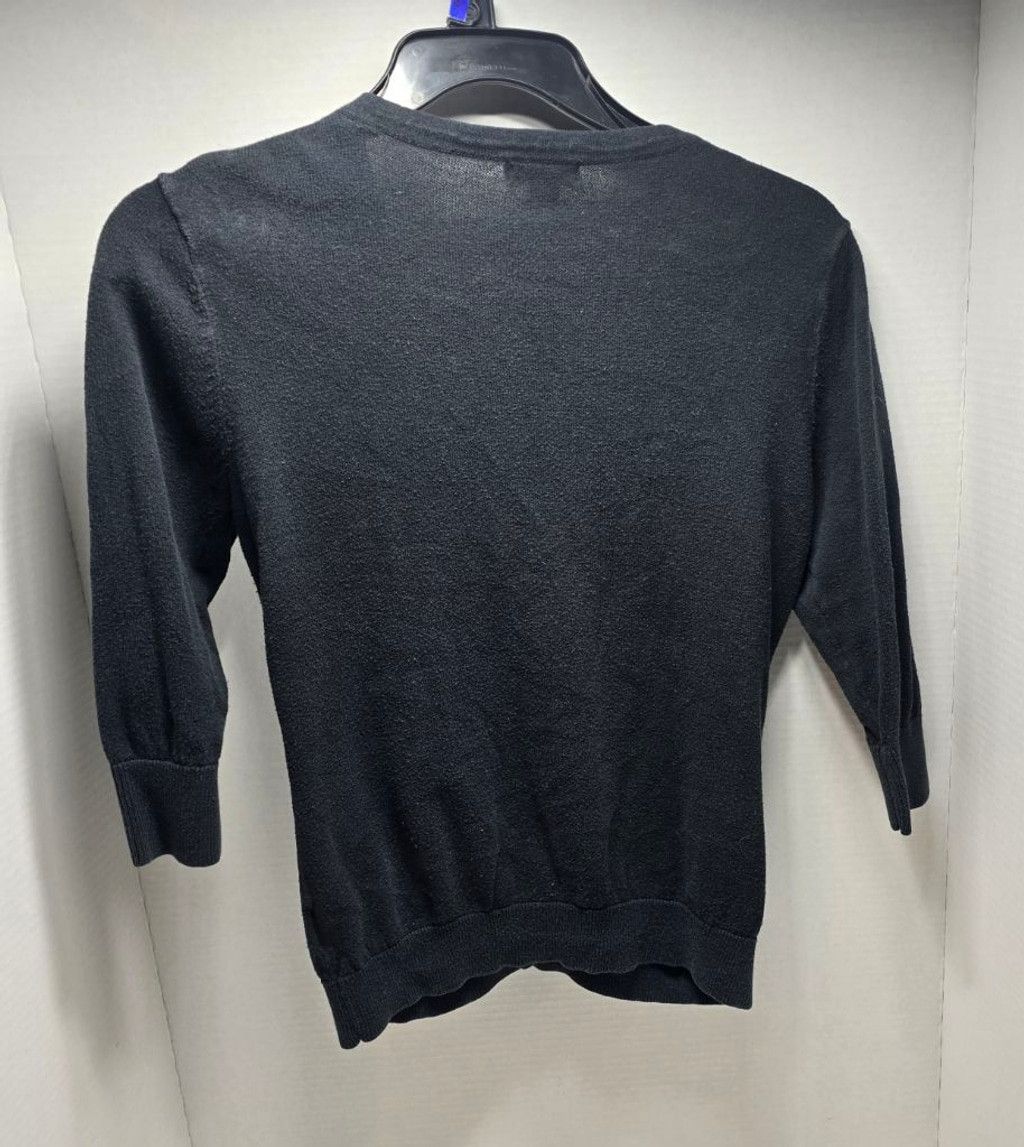 Merona Women's MERONA Black Cardigan with Floral Applique Size S Size S / US 4 / IT 40 - 5 Thumbnail