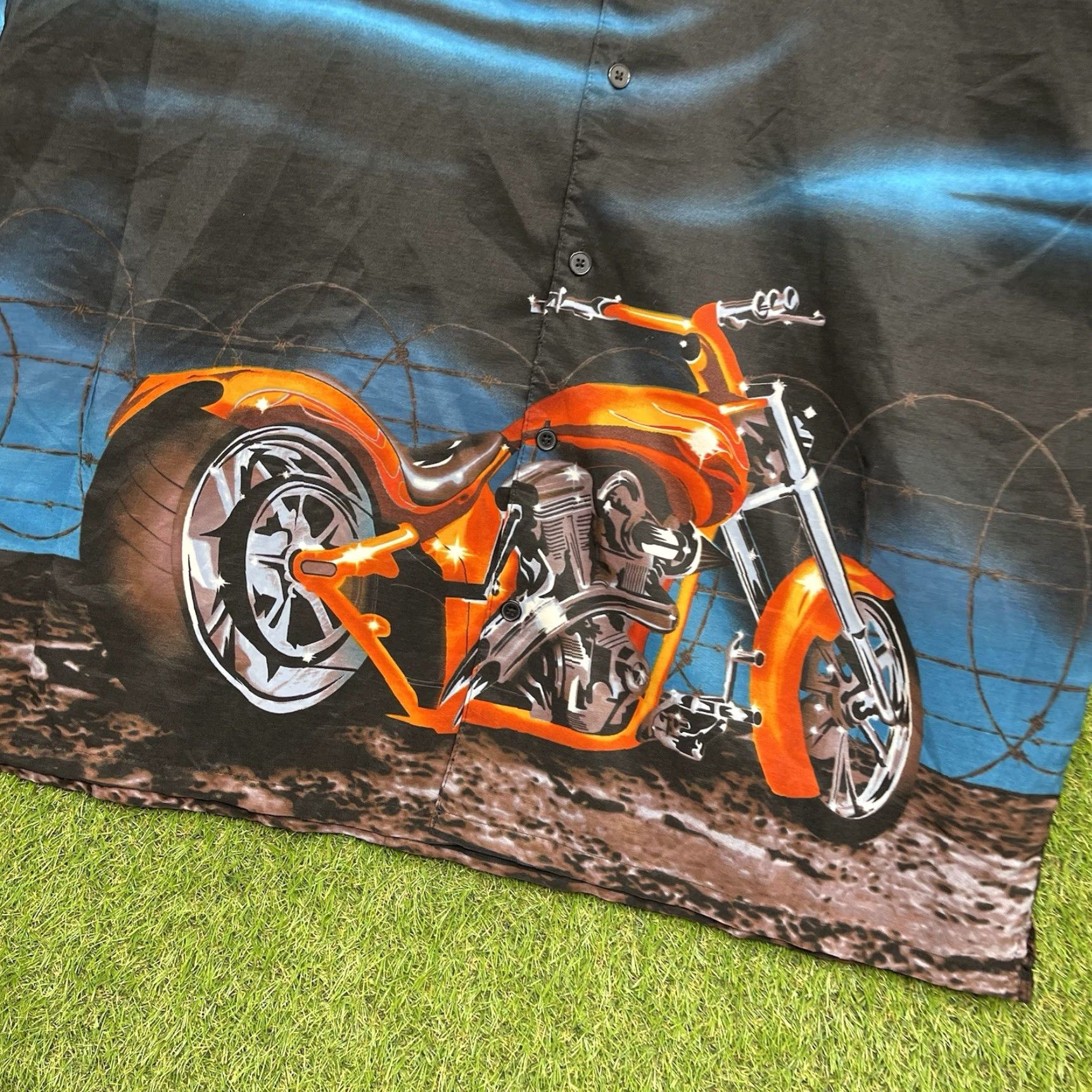 Vintage VINTAGE Steve & Barry's Club Shirt Mens XL Black Motorcycle Button Short Sleeve Size US XL / EU 56 / 4 - 2 Thumbnail