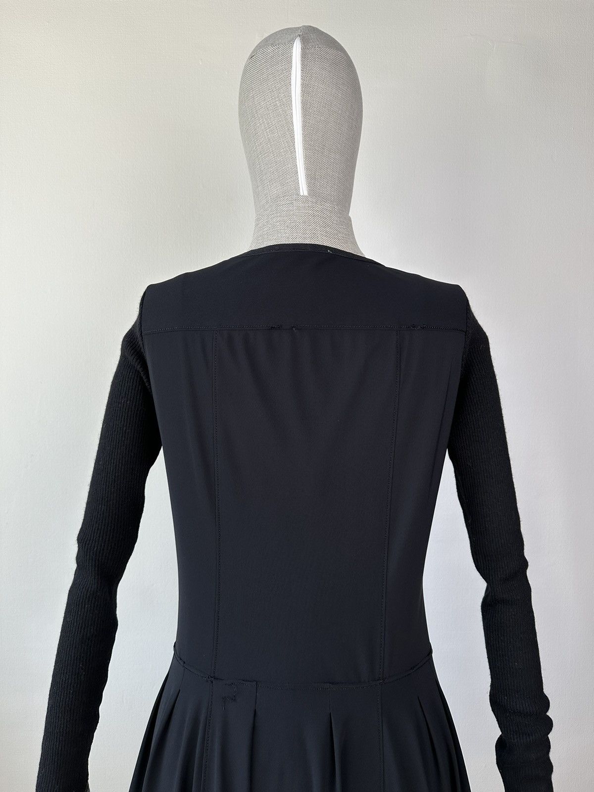 Marithe + Francois Girbaud MARITHE FRANCOIS GIRBAUD Geometric Flared Black Midi Dress Size XL / US 12-14 / IT 48-50 - 10 Thumbnail