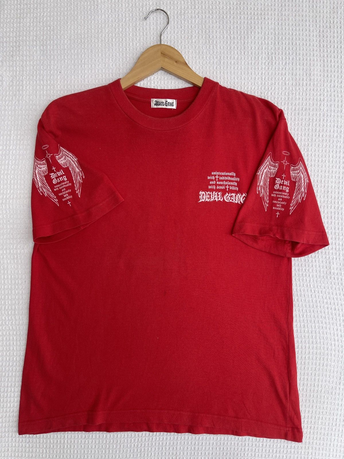 Affliction Rare🔥Vintage Devil Gang Bird Wing Cross ERD GRUNGE TEE Size US L / EU 52-54 / 3 - 9 Thumbnail
