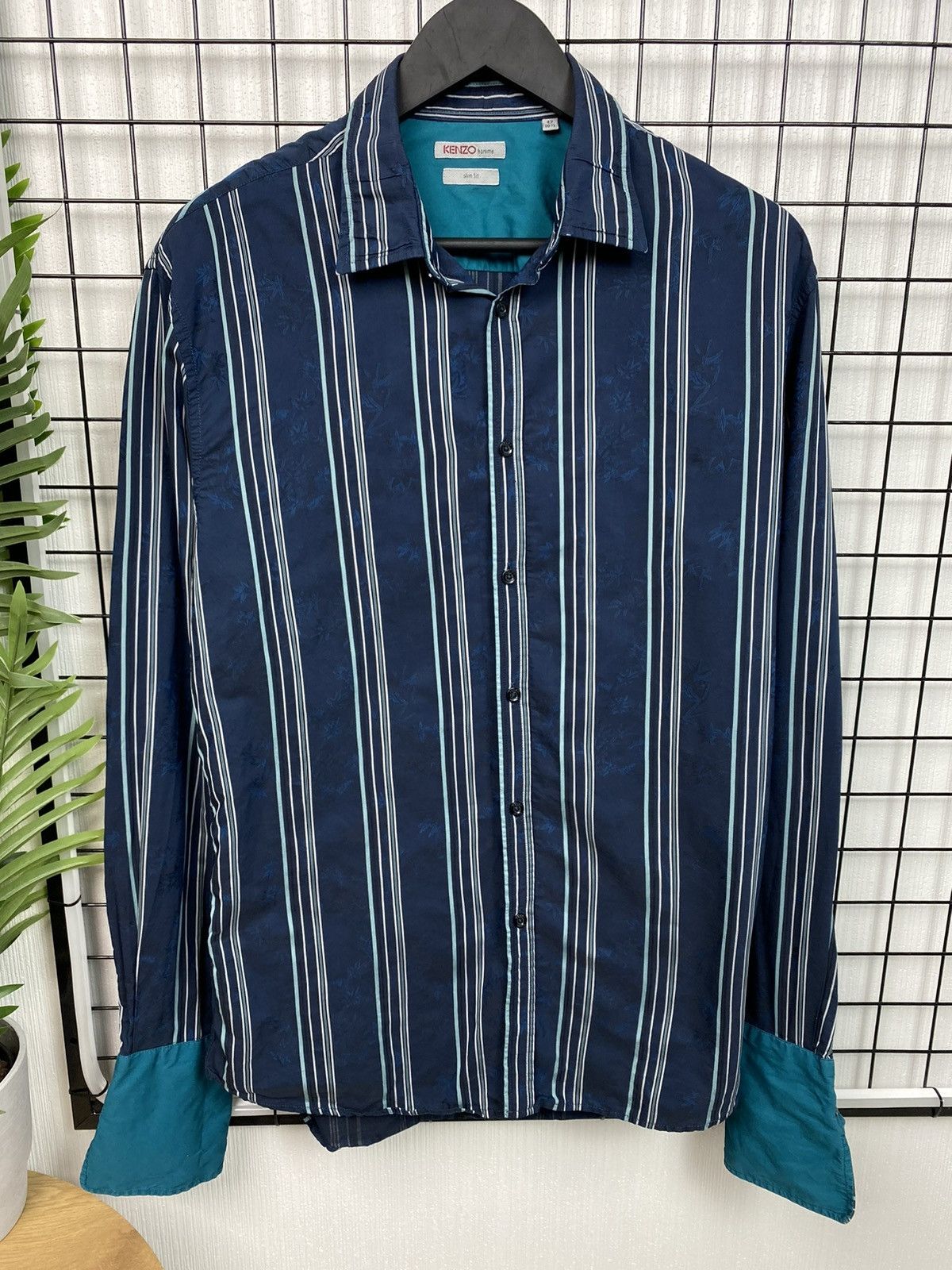 Kenzo Kenzo striped floral shirt blue Size 42/16 L Size US L / EU 52-54 / 3 - 7 Thumbnail