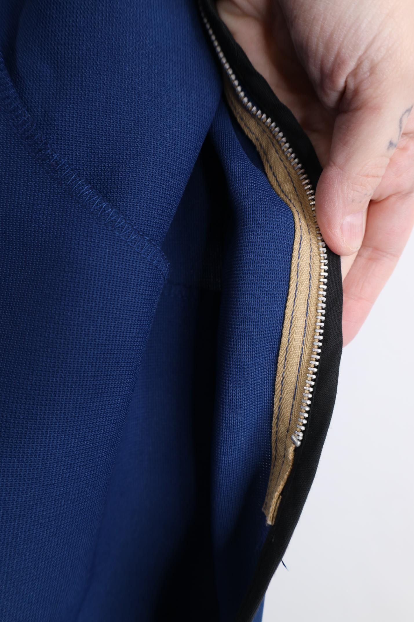 Vintage Vintage 70s Streetwear Back Knit Bomber Jacket Blue USA Size US XXL / EU 58 / 5 - 13 Thumbnail