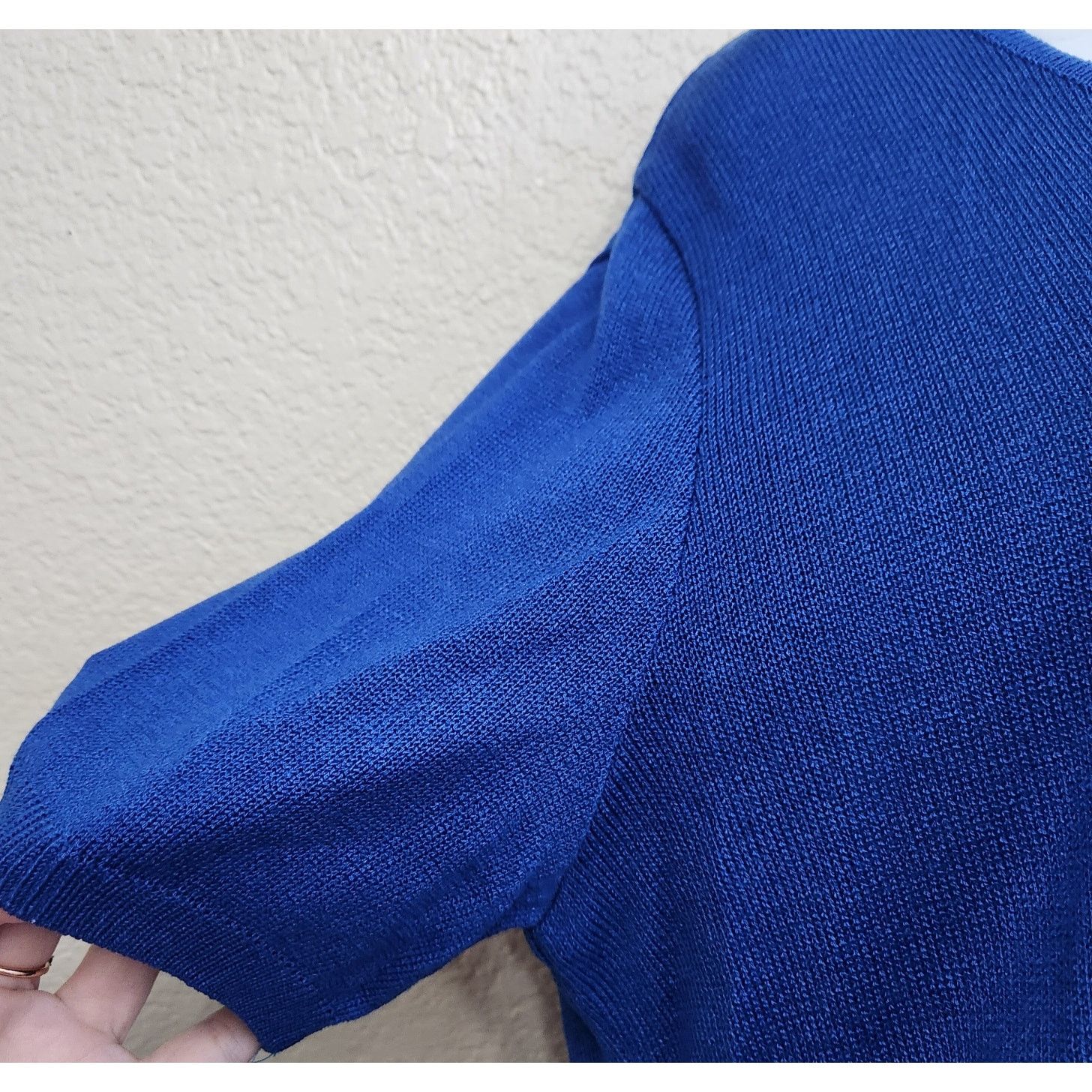 Other Philippe Marques Blue Tight Knit Round Neck Top 14 Size XL / US 12-14 / IT 48-50 - 2 Thumbnail