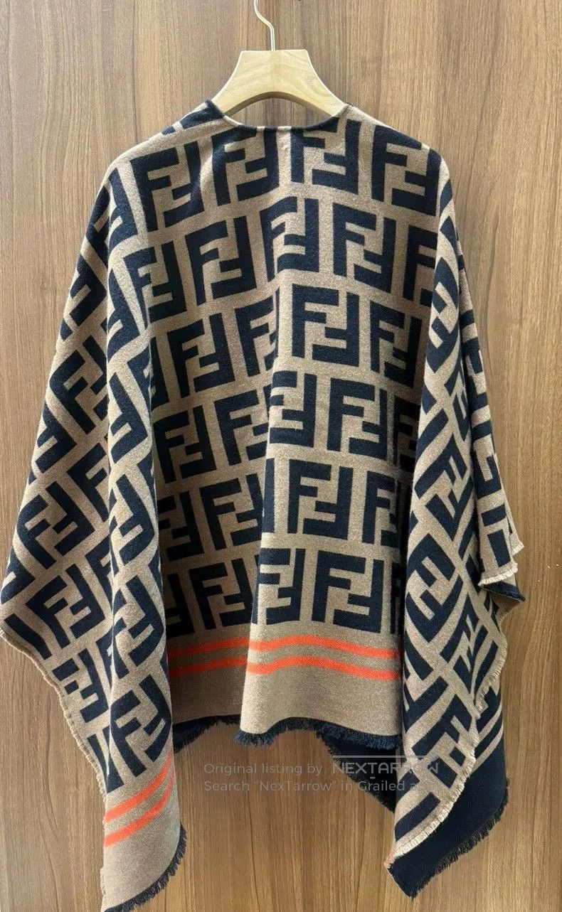 Fendi FENDI FF Wool Silk Cape Shawl . Size US M / EU 48-50 / 2 - 2 Thumbnail